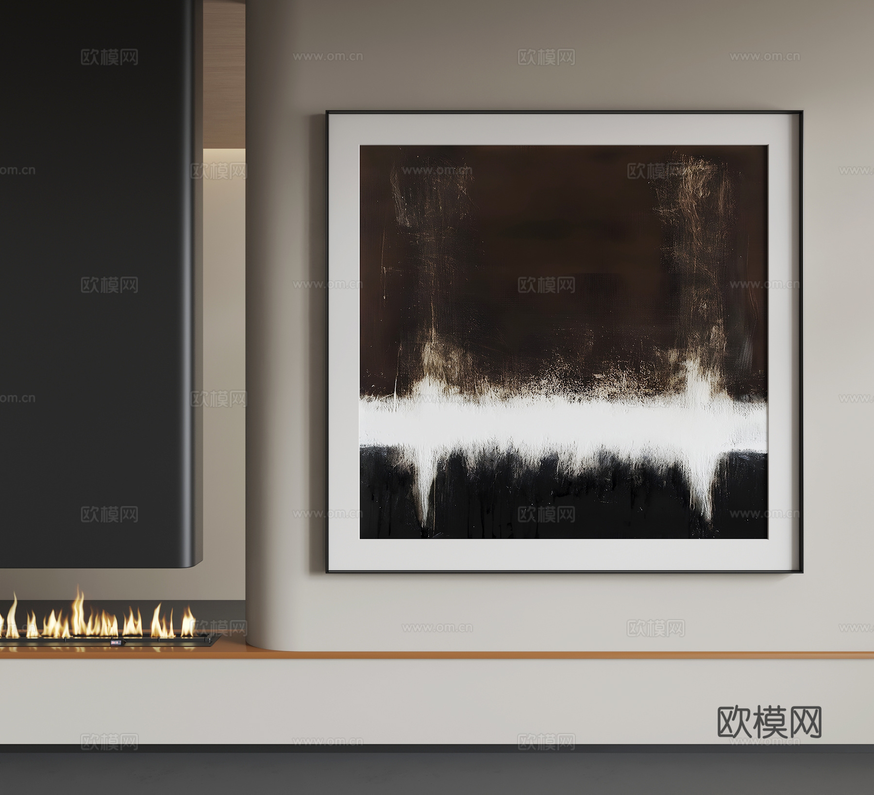 现代挂画 现代抽象挂画 现代意式挂画 现代轻奢挂画 现代简约su模型