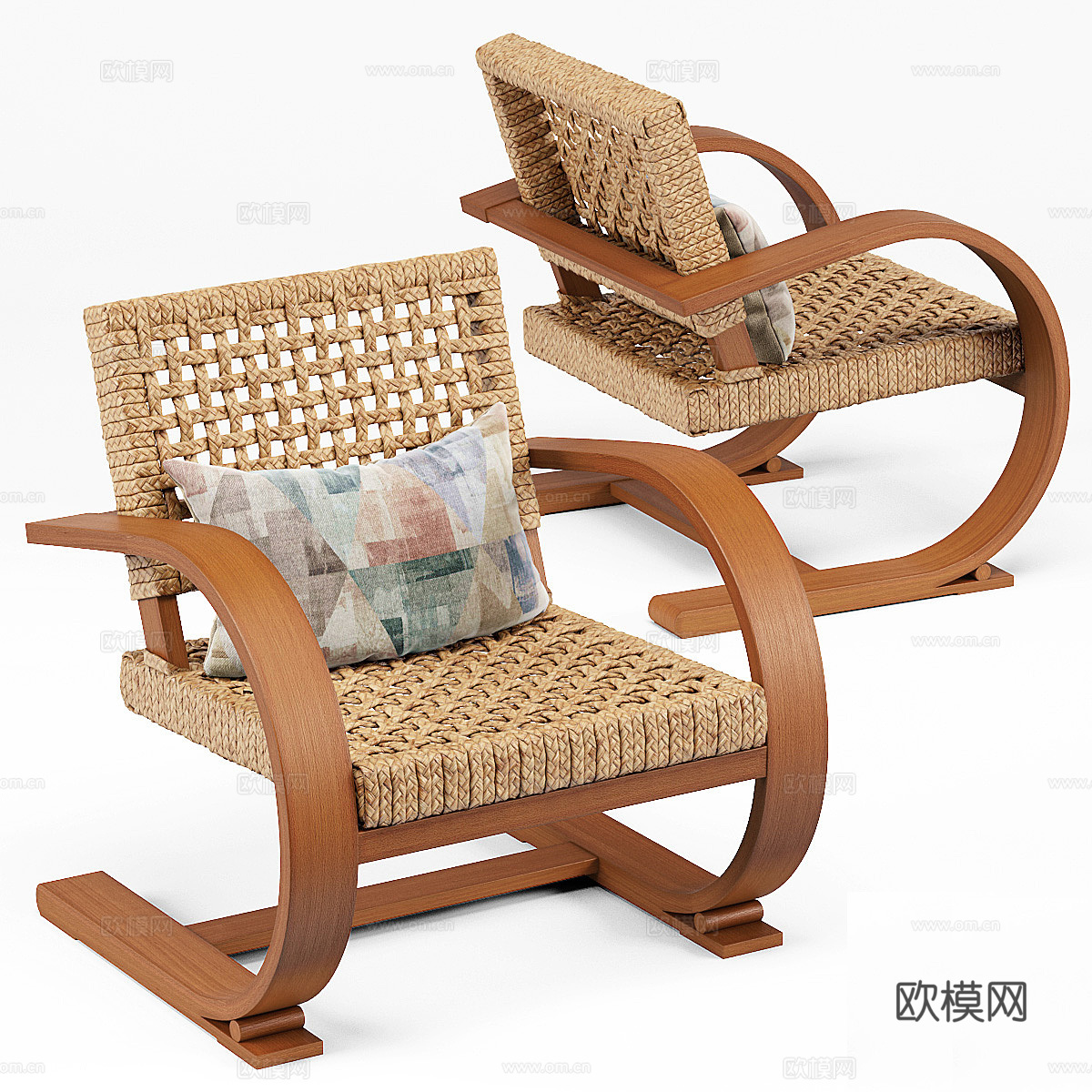 法国现代主义扶手椅3d模型