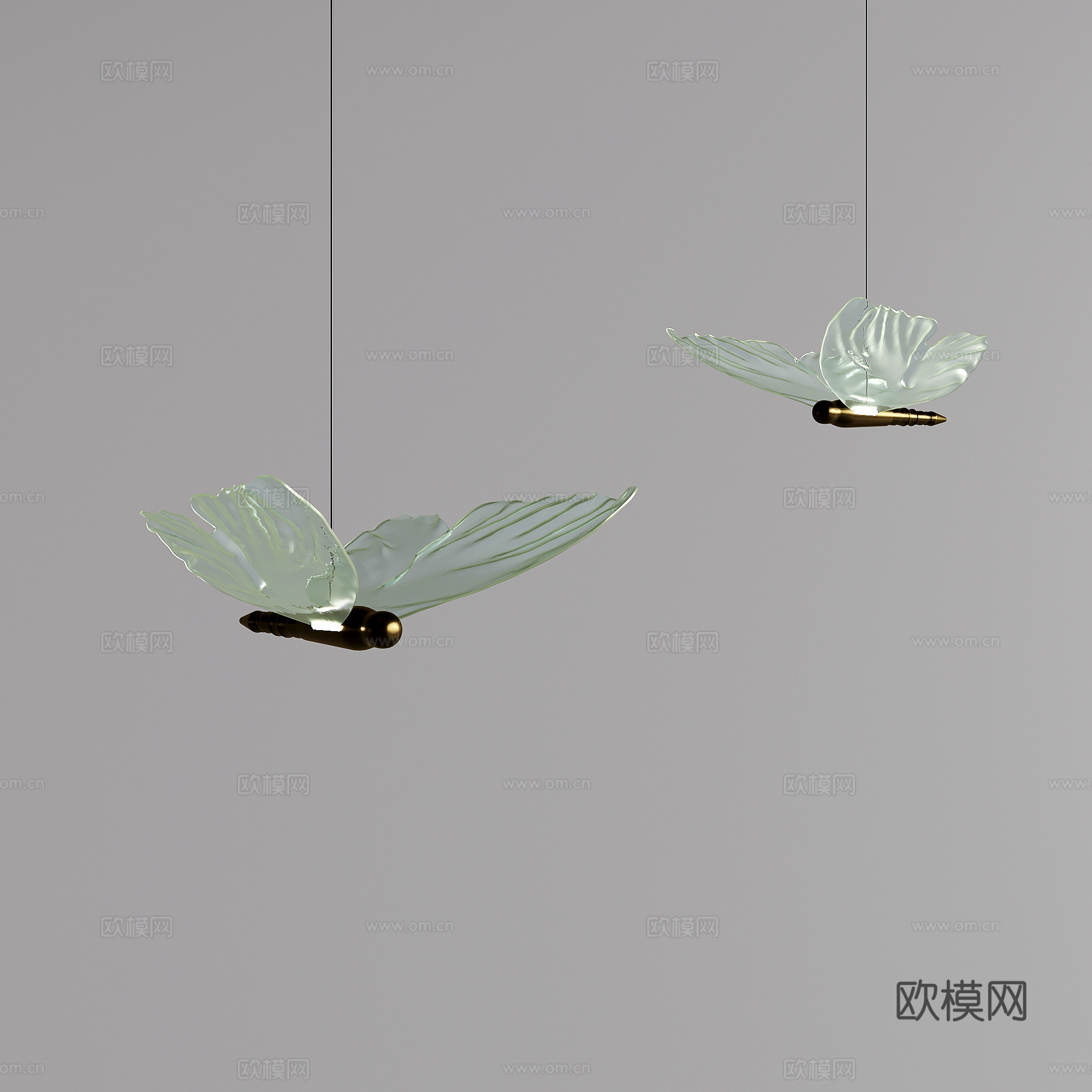 复古风铁艺吊灯 小吊灯 个性吊灯su模型