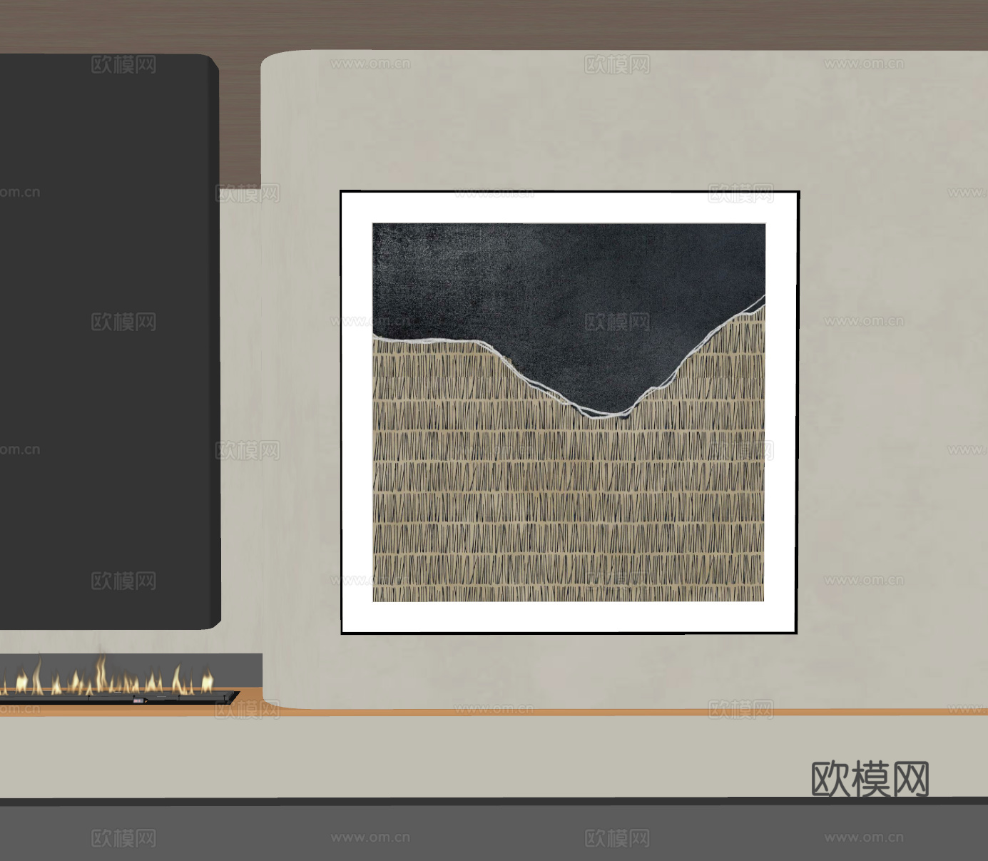 现代挂画 现代抽象挂画 现代意式挂画 现代轻奢挂画 现代简约su模型
