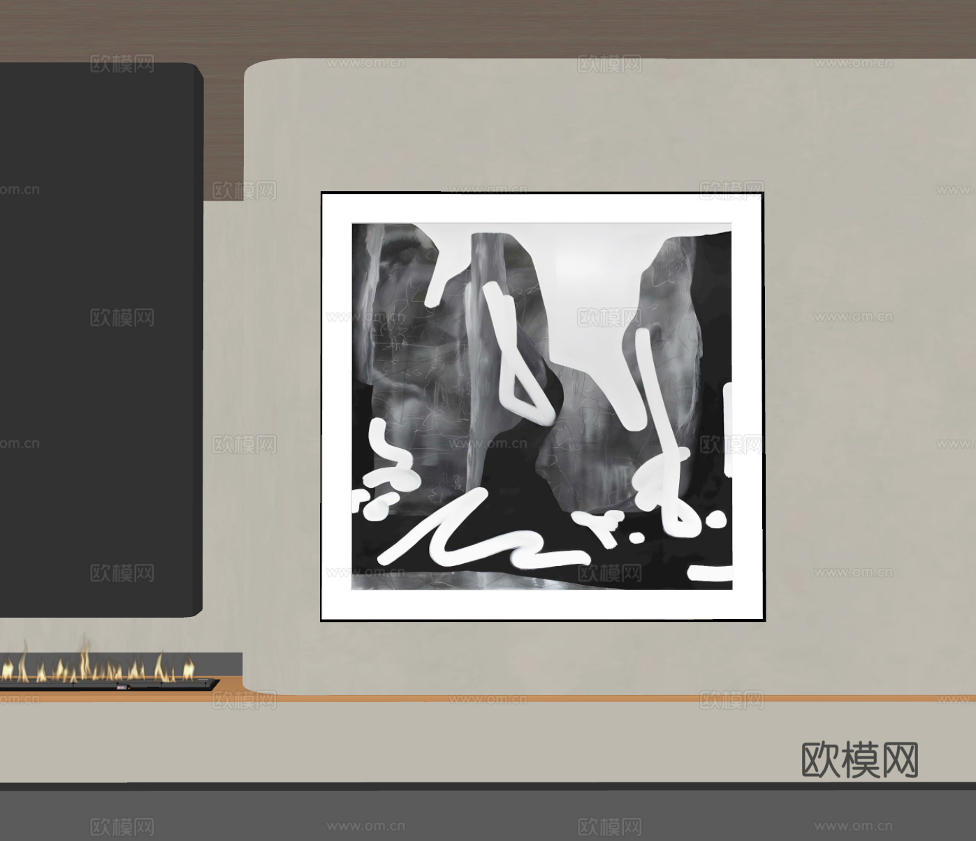 现代挂画 现代抽象挂画 现代意式挂画 现代轻奢挂画 现代简约su模型