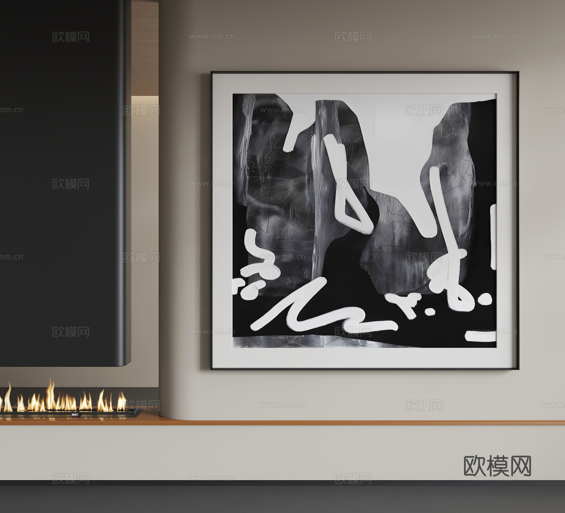 现代挂画 现代抽象挂画 现代意式挂画 现代轻奢挂画 现代简约su模型