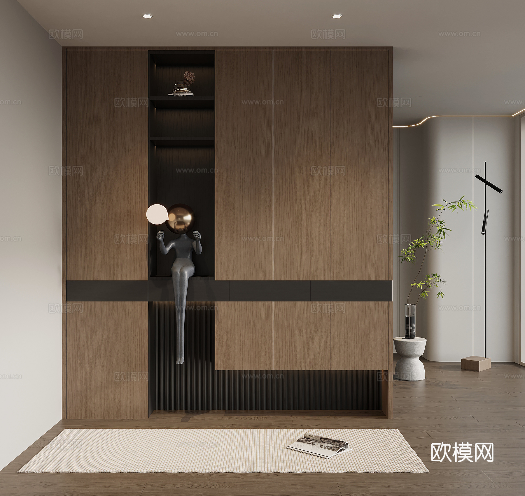 意式鞋柜 摆件3d模型
