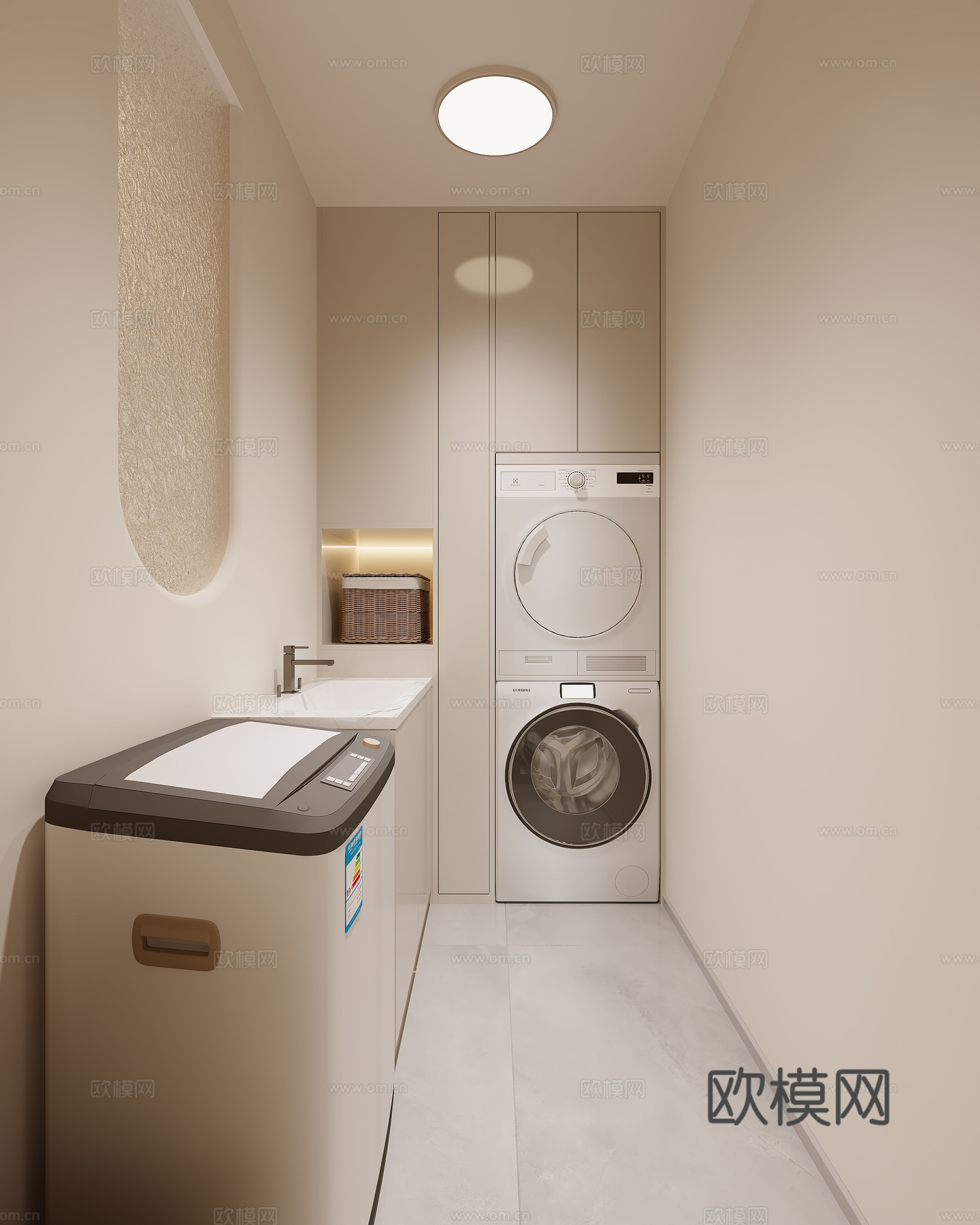 现代洗衣房3d模型