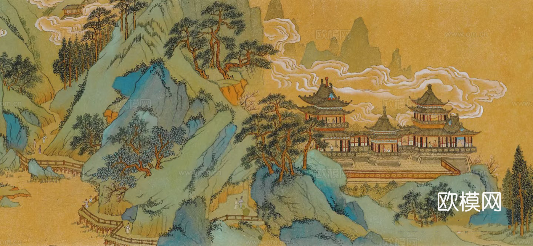 新中式复古艺术壁画