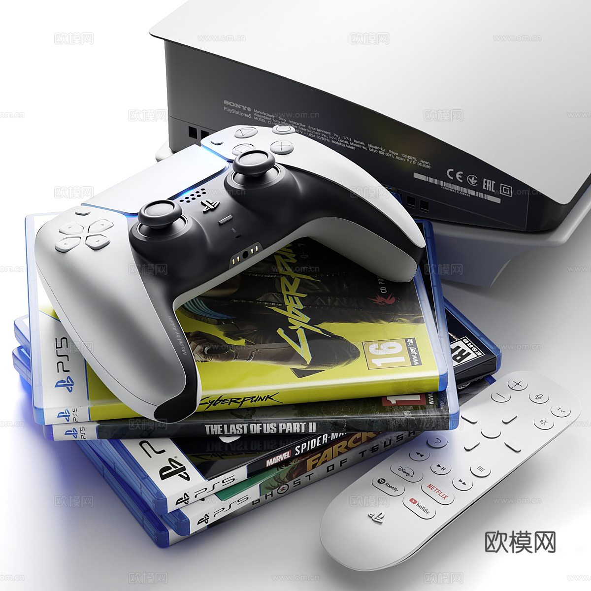 索尼PS5游戏机3d模型