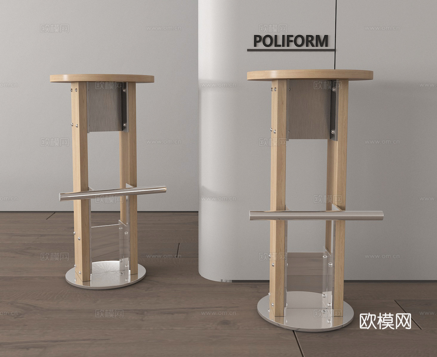 高脚凳 实木凳 吧台凳3d模型