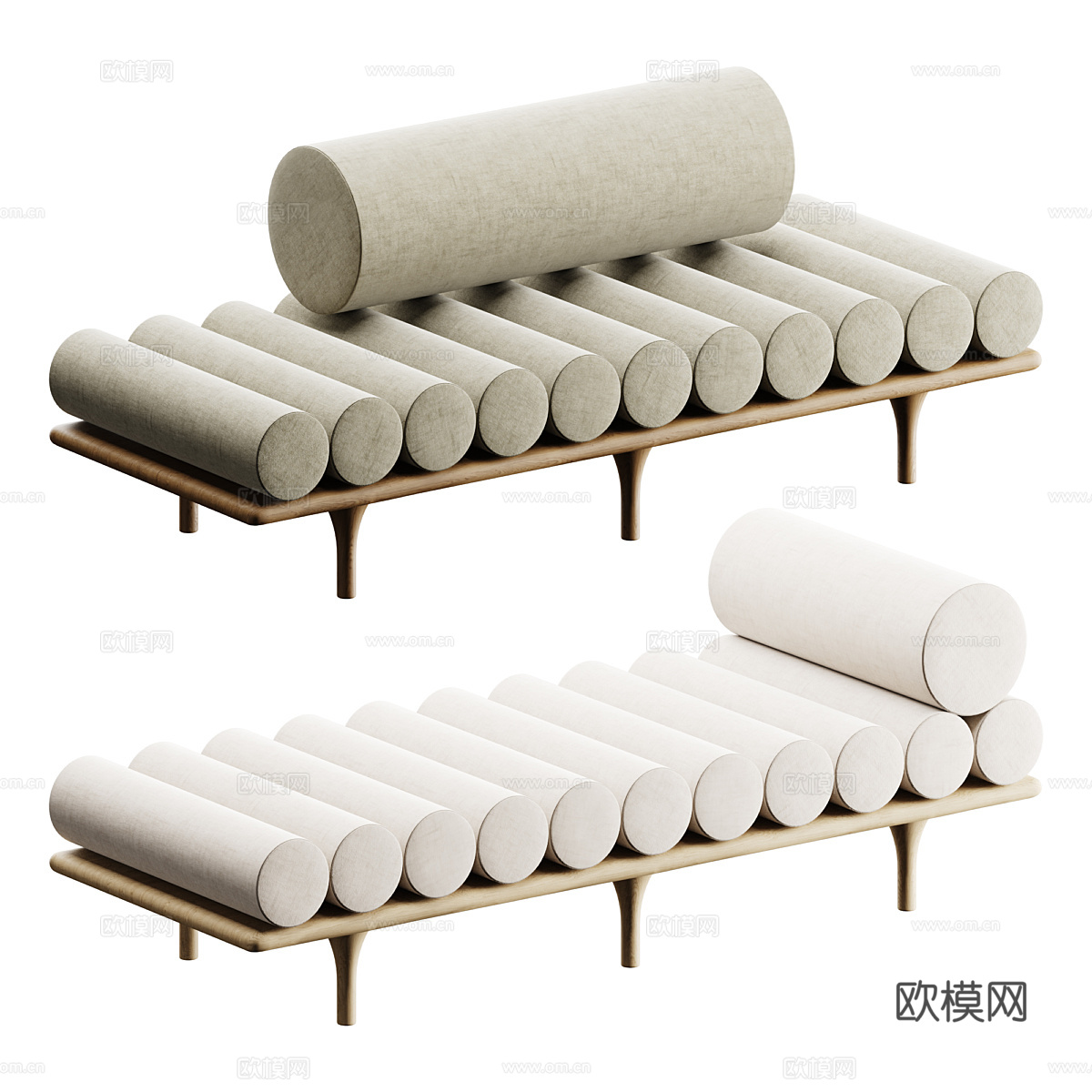 新中式长凳 条凳 沙发凳 床尾凳3d模型