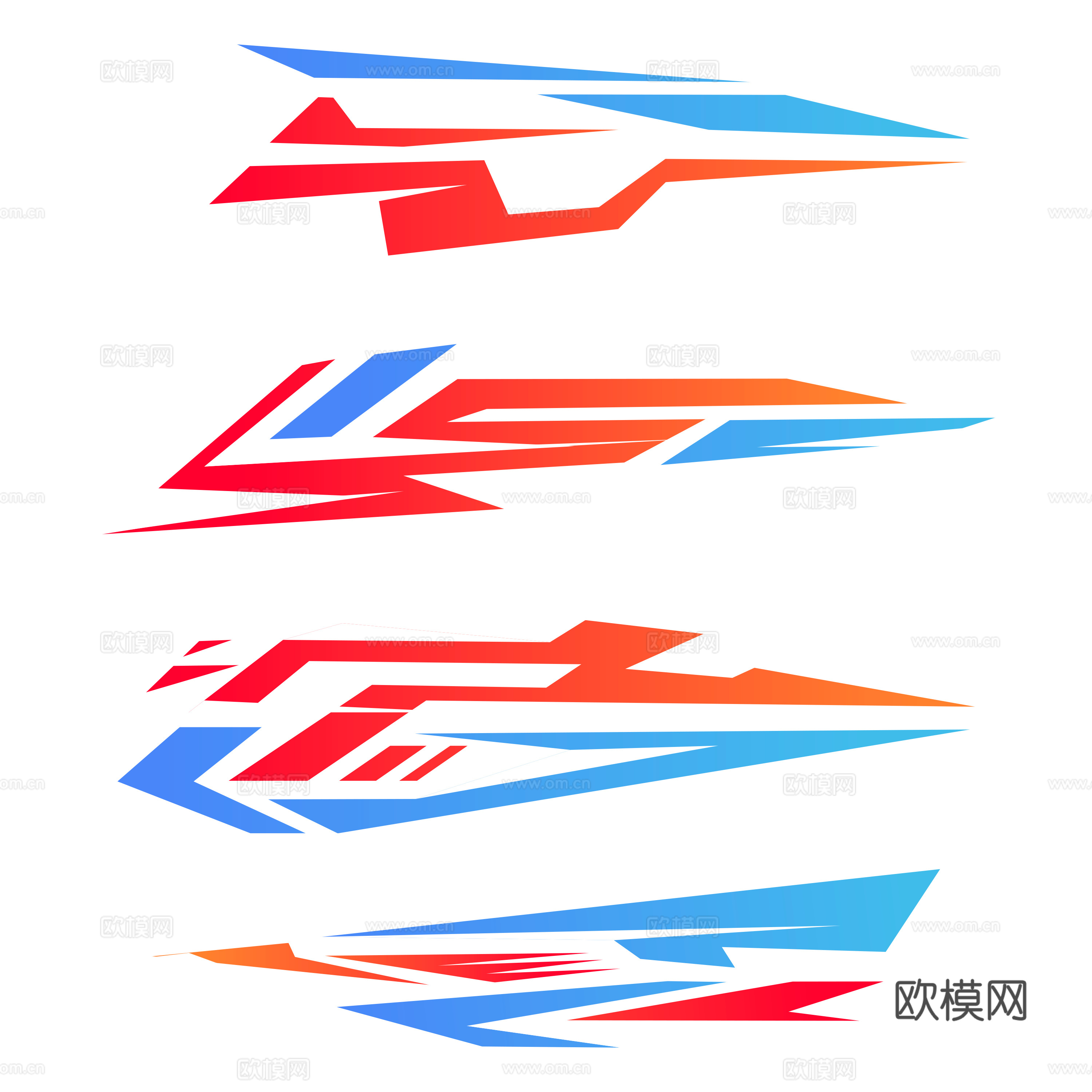 免抠赛车贴 速度运动线条 科技线条 汽车摩托车贴 装备贴