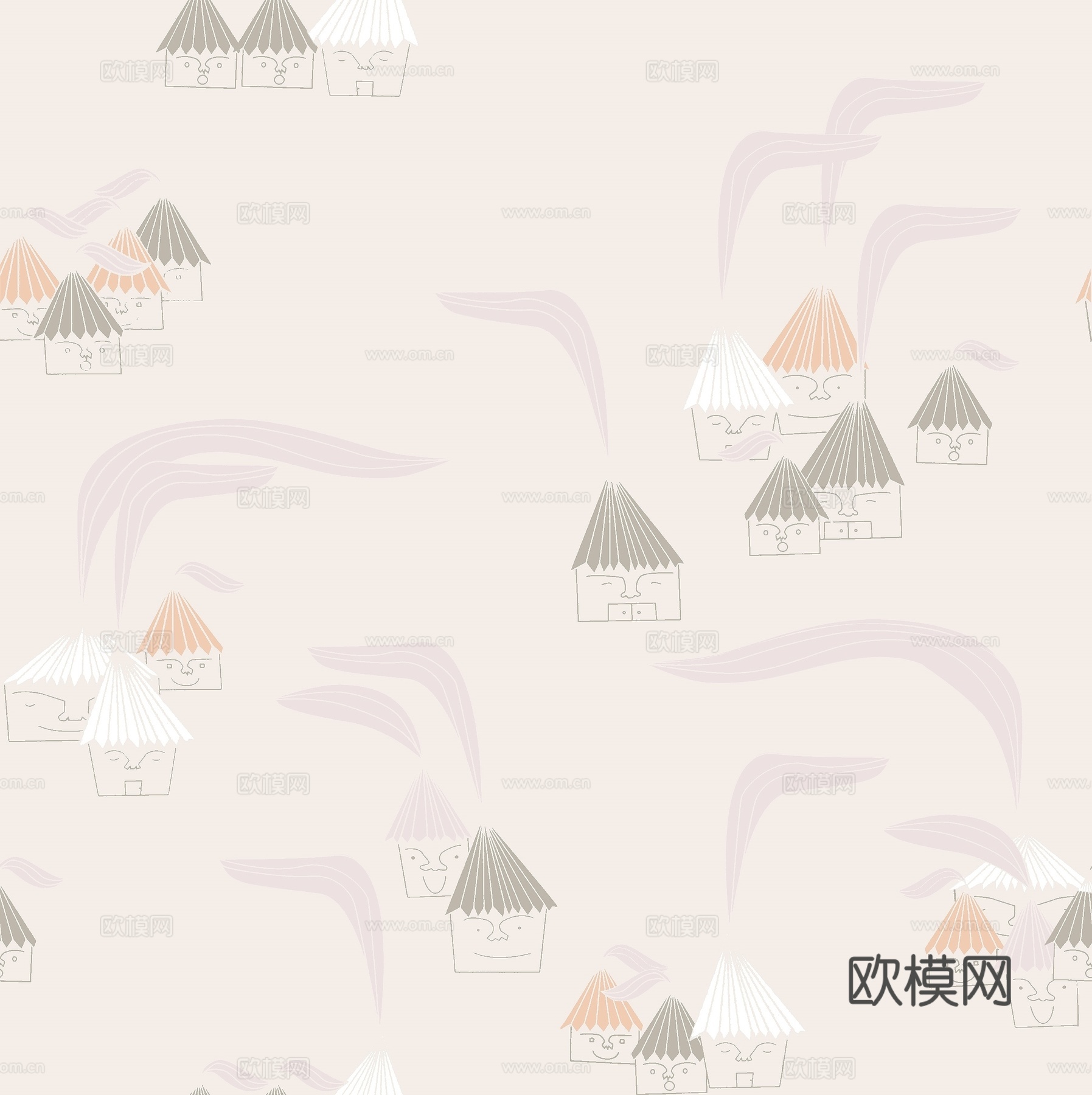 无缝粉色卡通壁纸