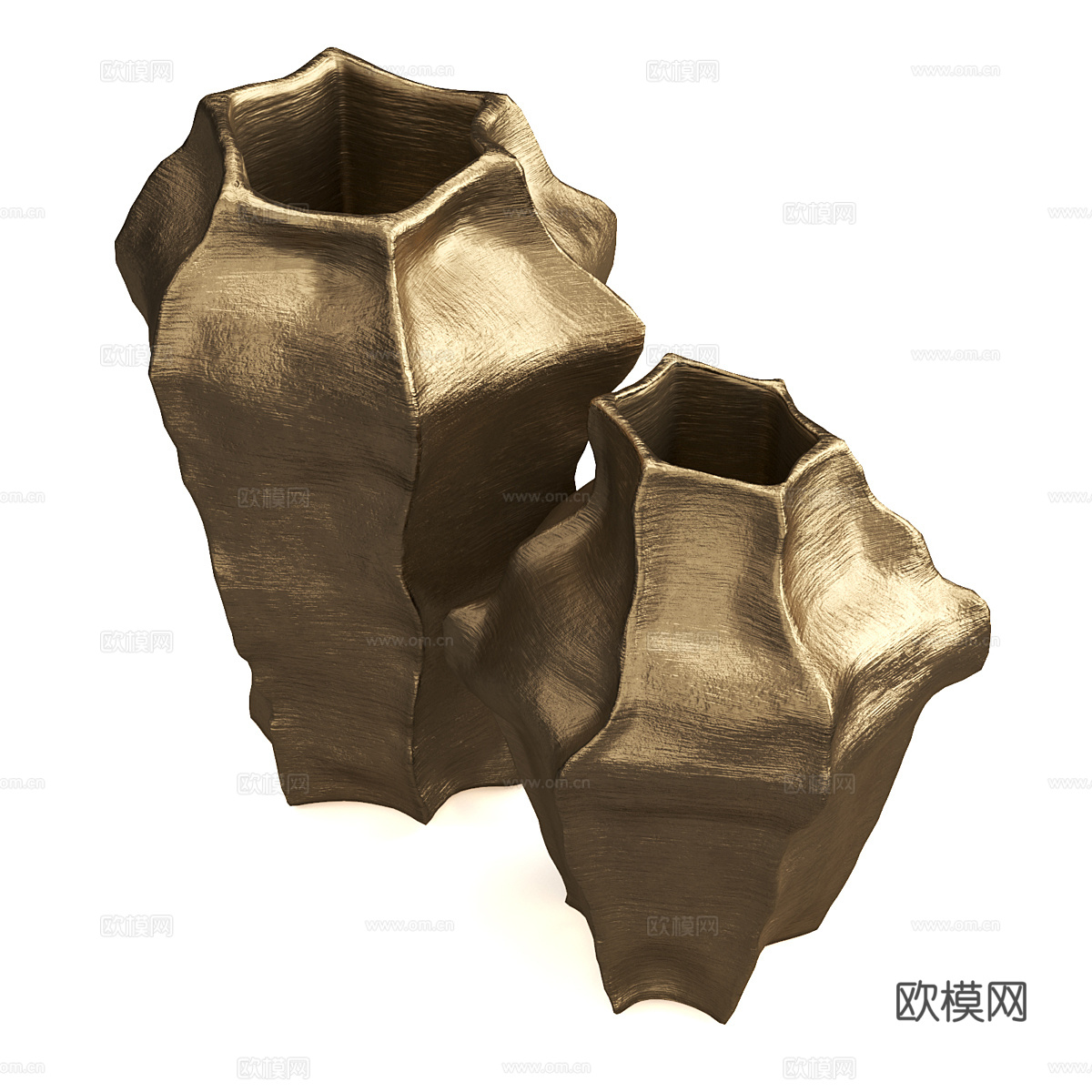新中式侘寂陶罐 花瓶3d模型