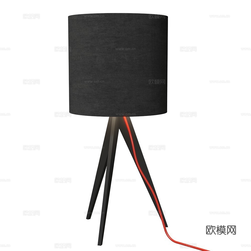 LaLampa 现代北欧台灯 布艺台灯 简约台灯 复古台灯3d模型
