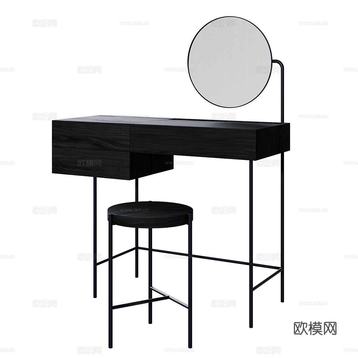 现代极简梳妆台3d模型