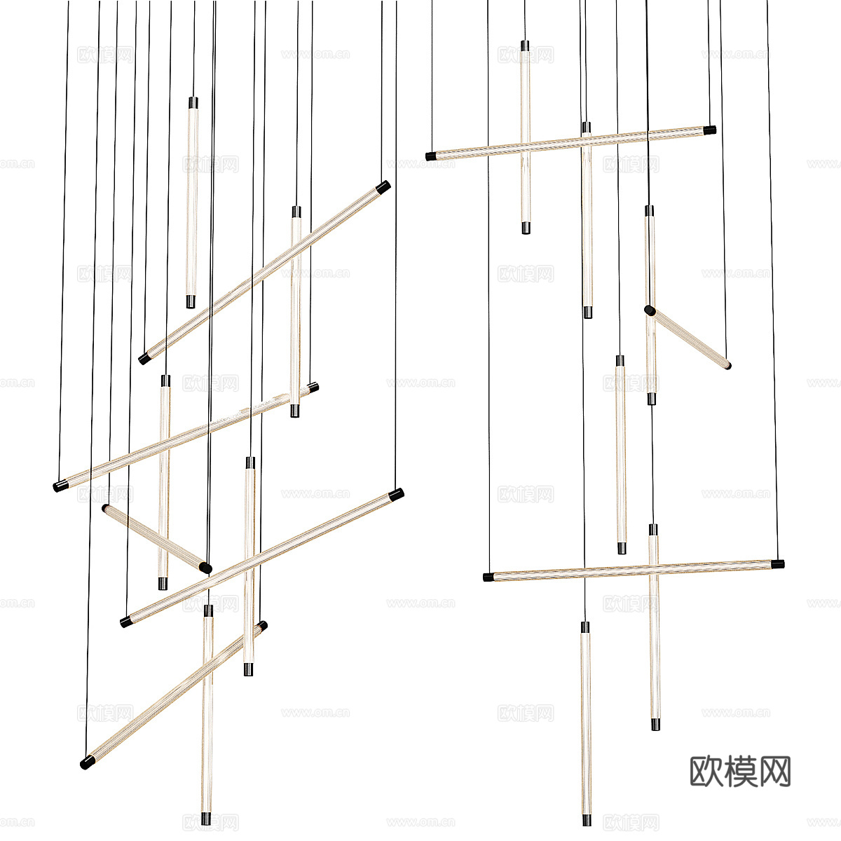 现代极简装饰吊灯3d模型