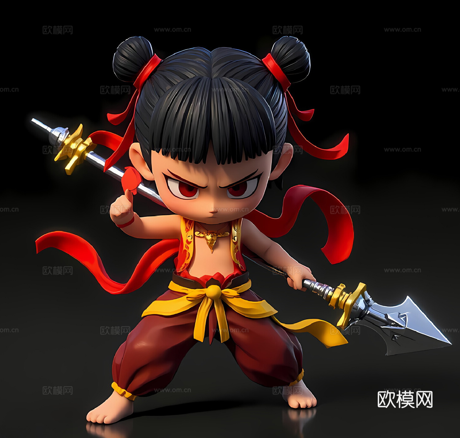 虚拟人物 哪吒 魔童脑海 西游记3d模型