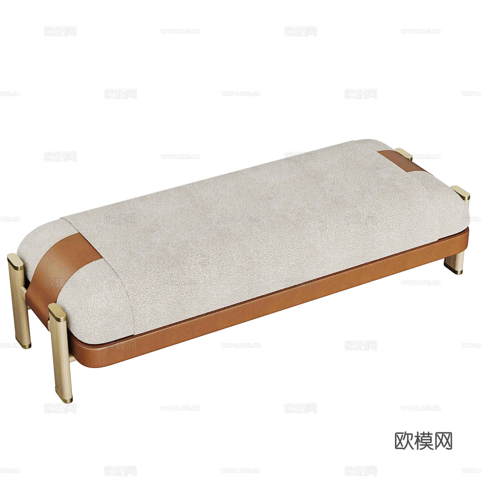 现代沙发凳 矮凳 长凳 床尾凳su模型