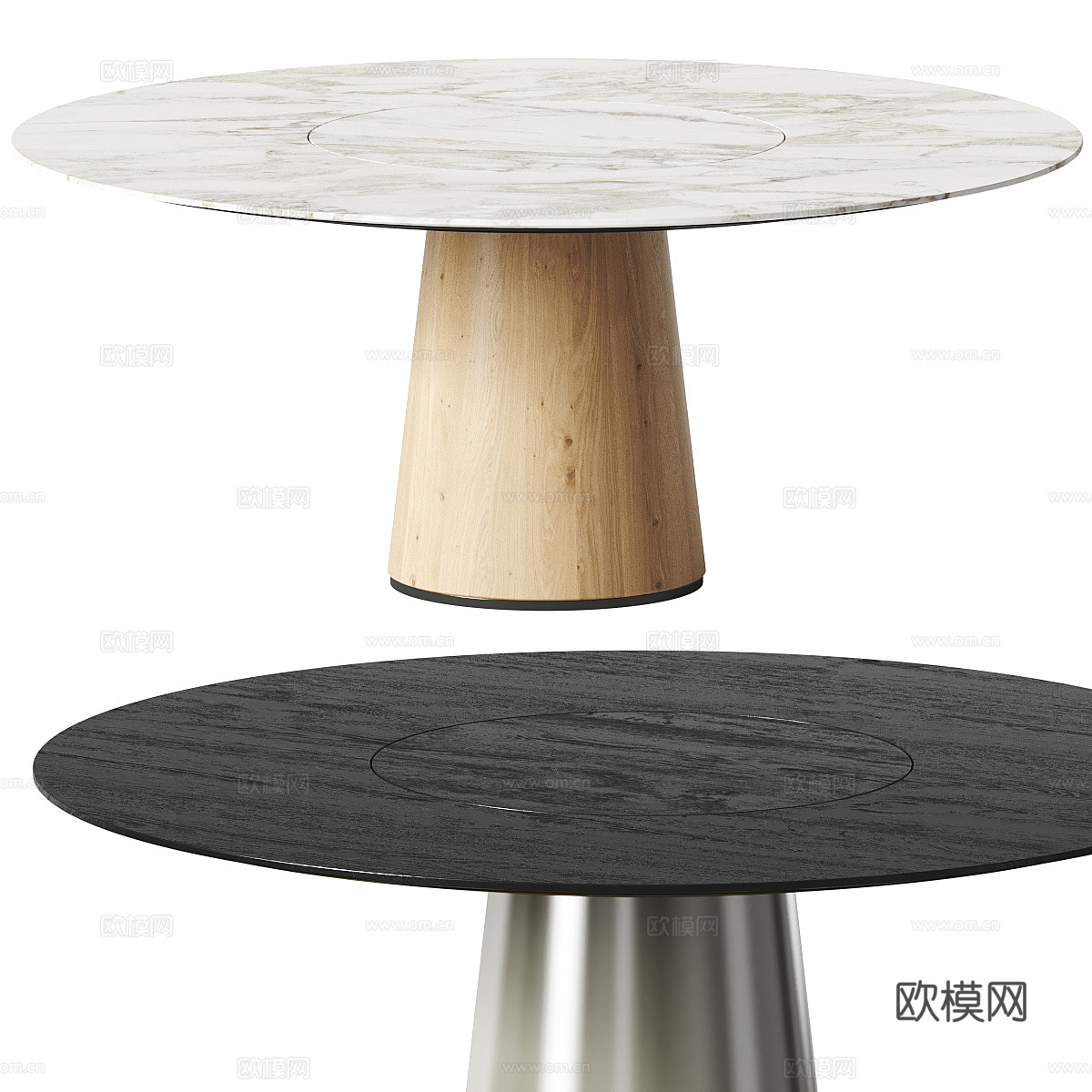 现代轻奢极简岩板餐桌3d模型
