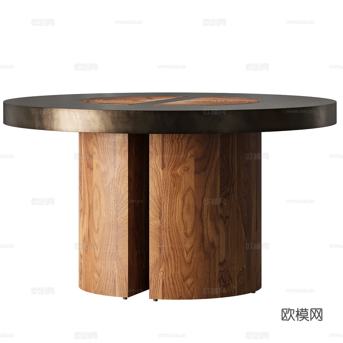 新中式侘寂 acacius 实木餐桌3d模型