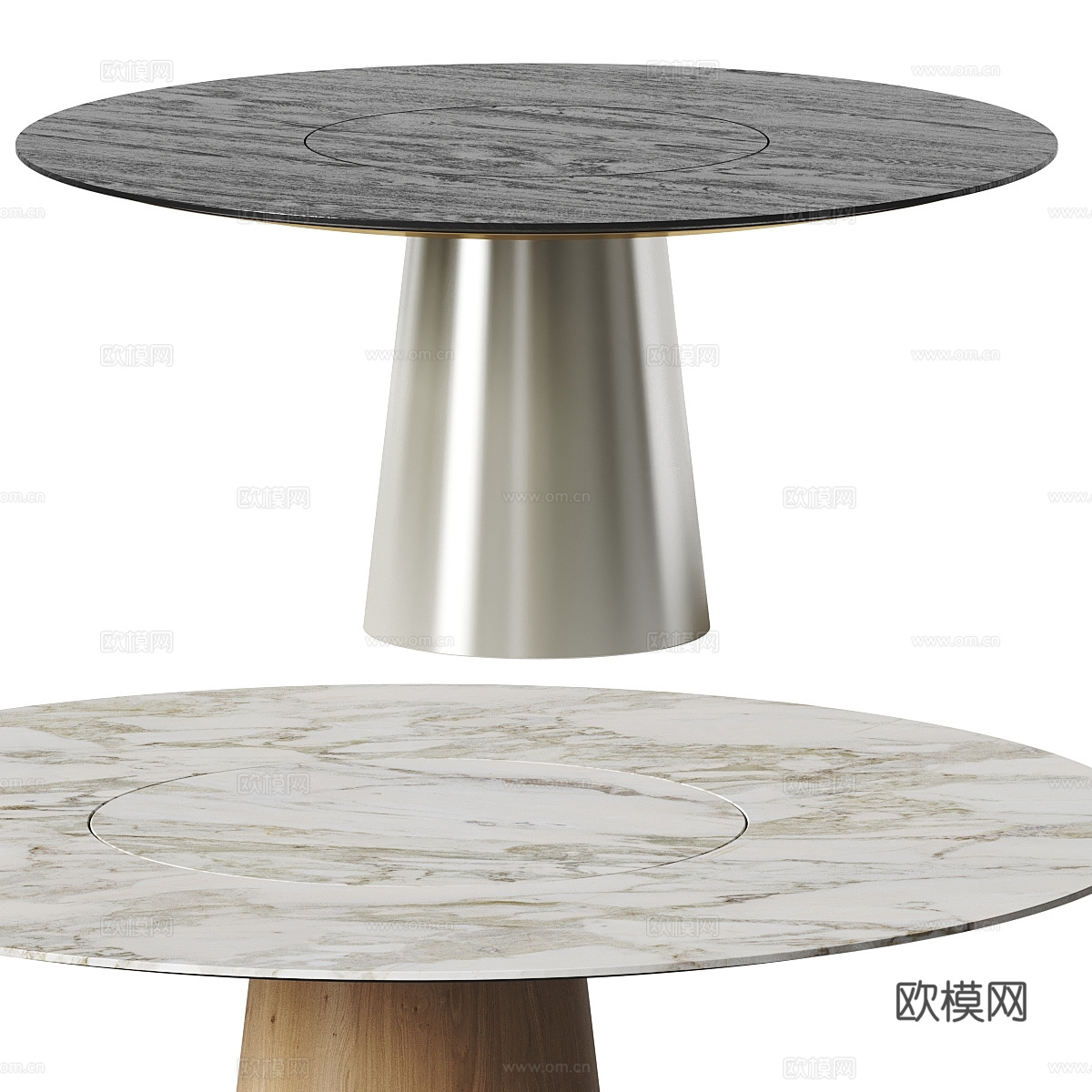 现代轻奢极简岩板餐桌3d模型