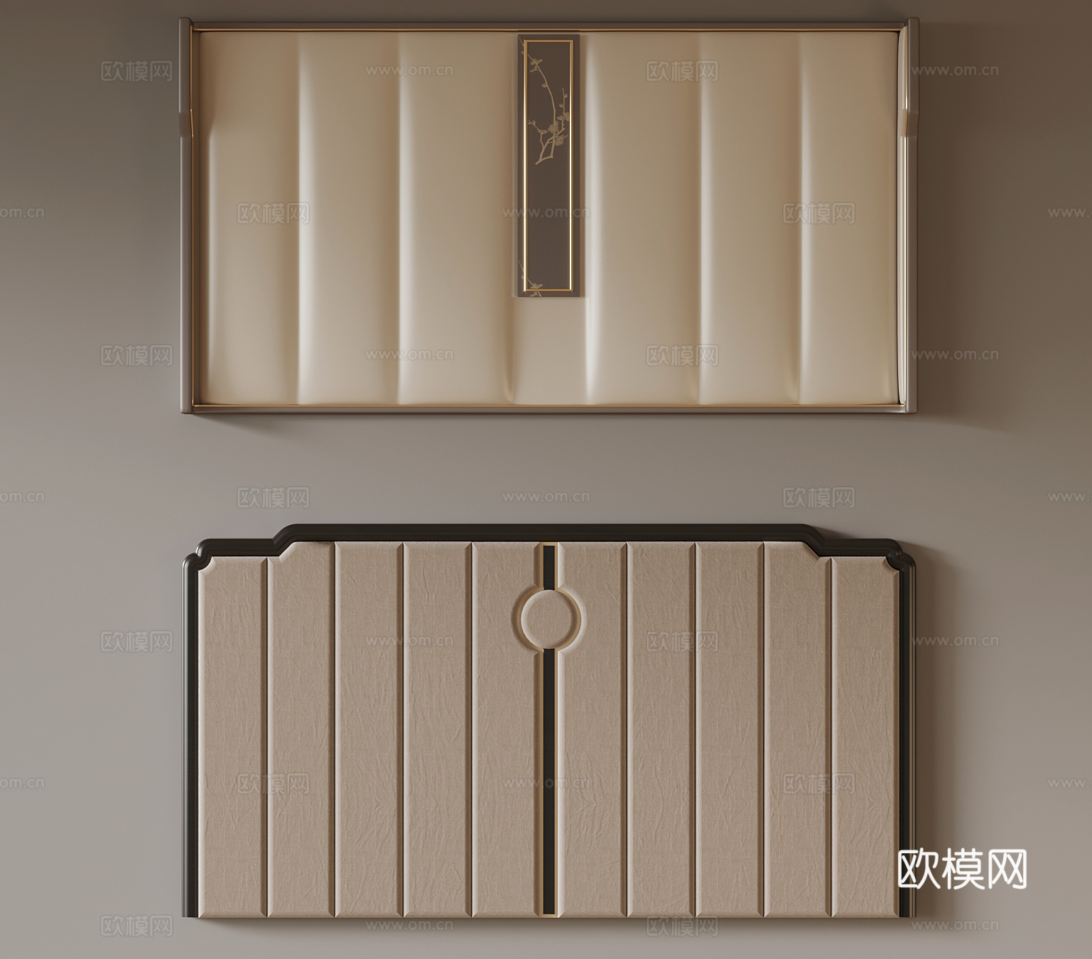 新中式软包3d模型下载