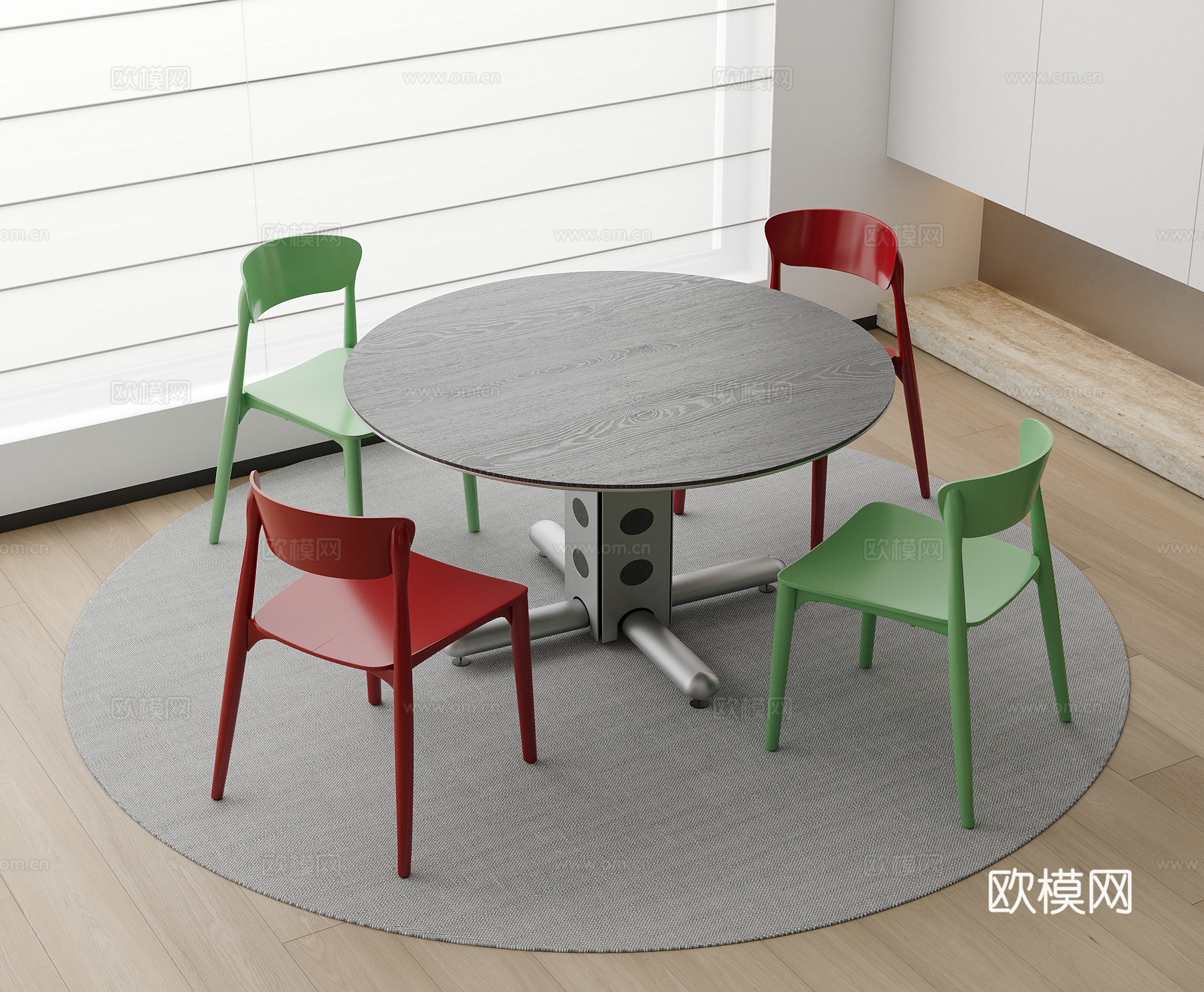 现代餐桌椅su模型