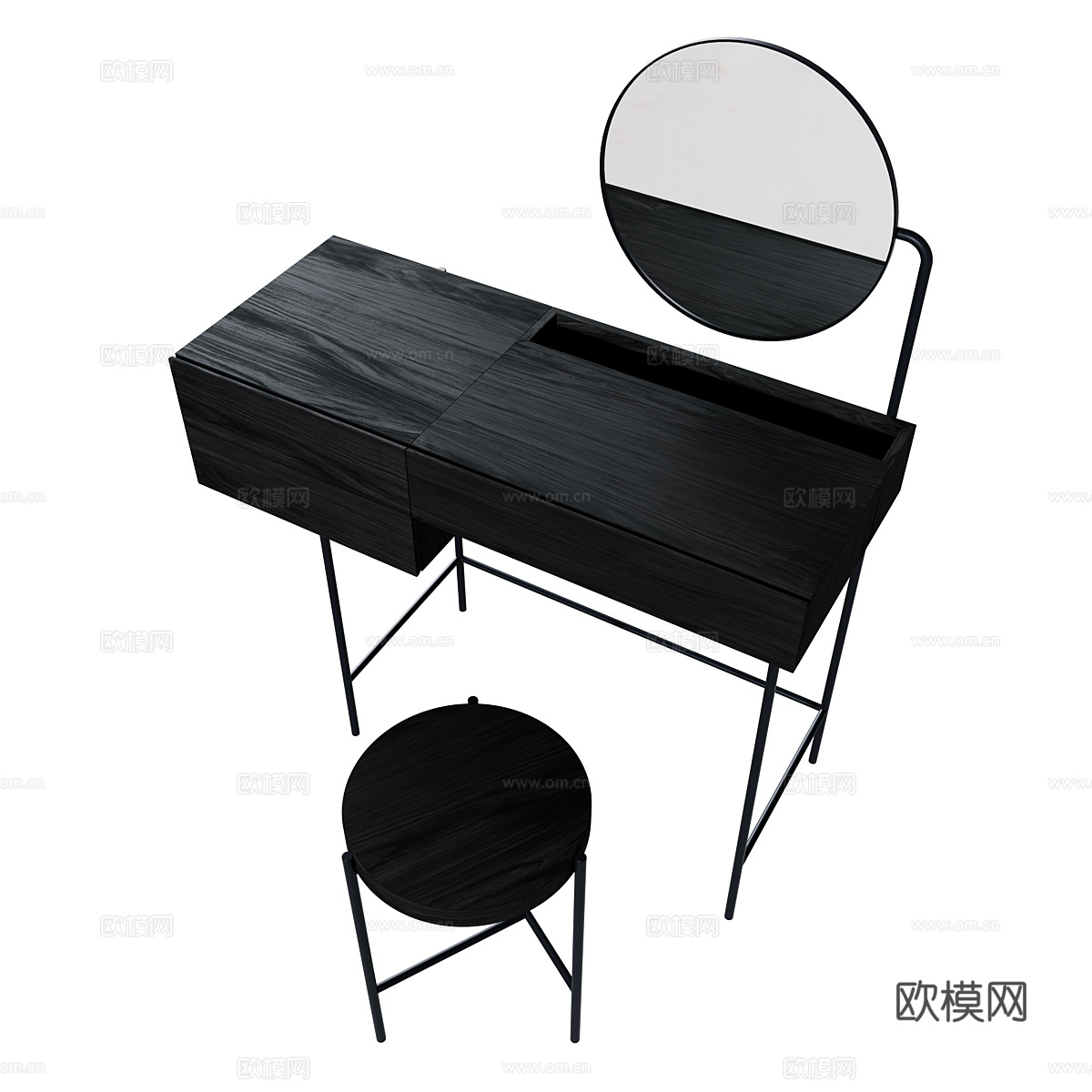 现代极简梳妆台3d模型