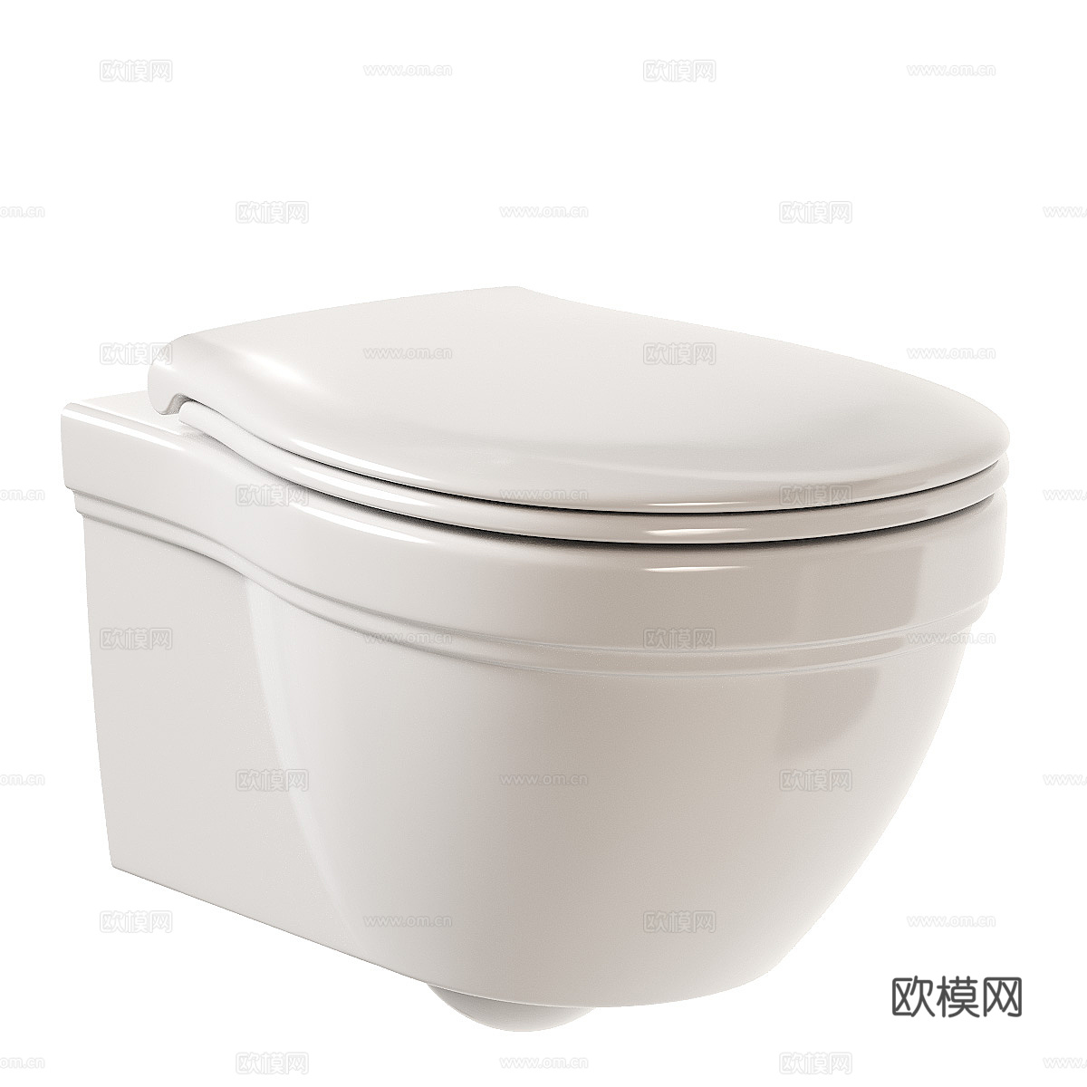 法式壁挂式马桶 坐浴盆3d模型