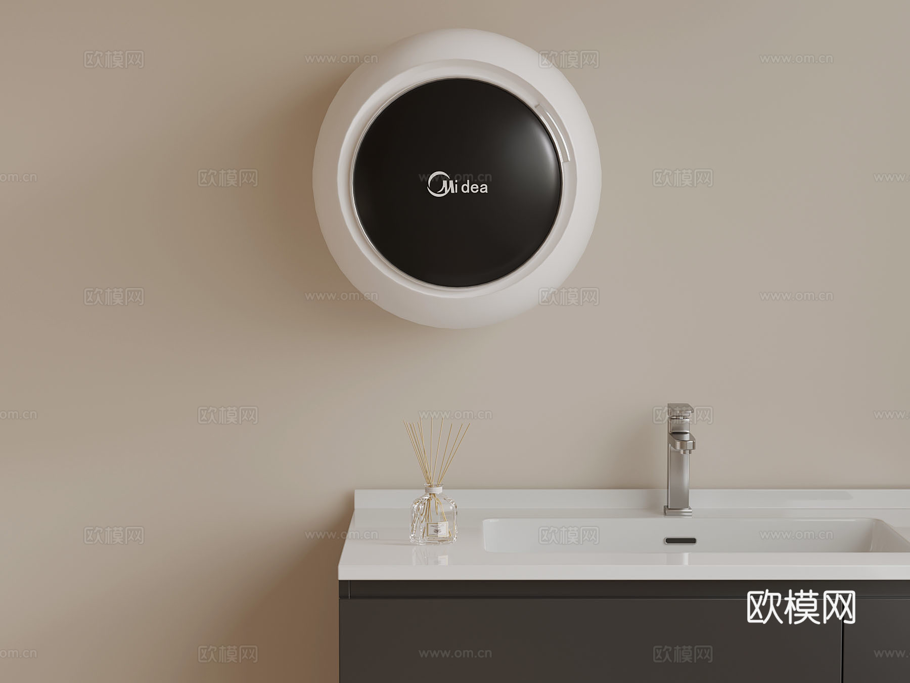现代洗手台 洗衣机su模型