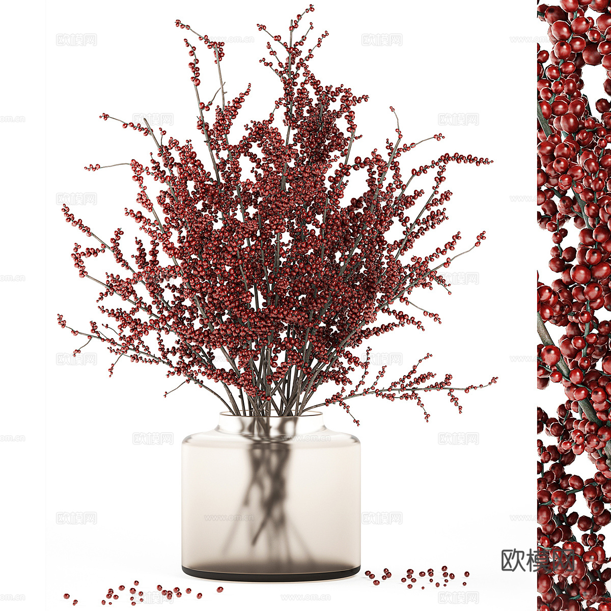 新中式花瓶花艺3d模型