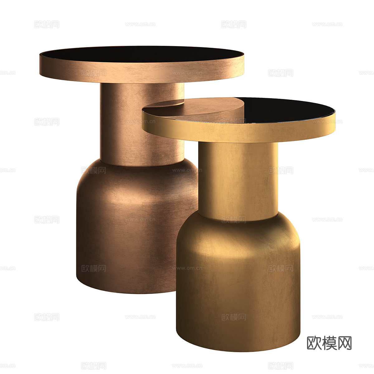 现代轻奢金属边几3d模型