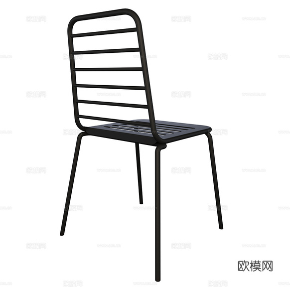 现代极简不锈钢椅子3d模型下载(渲染图3)