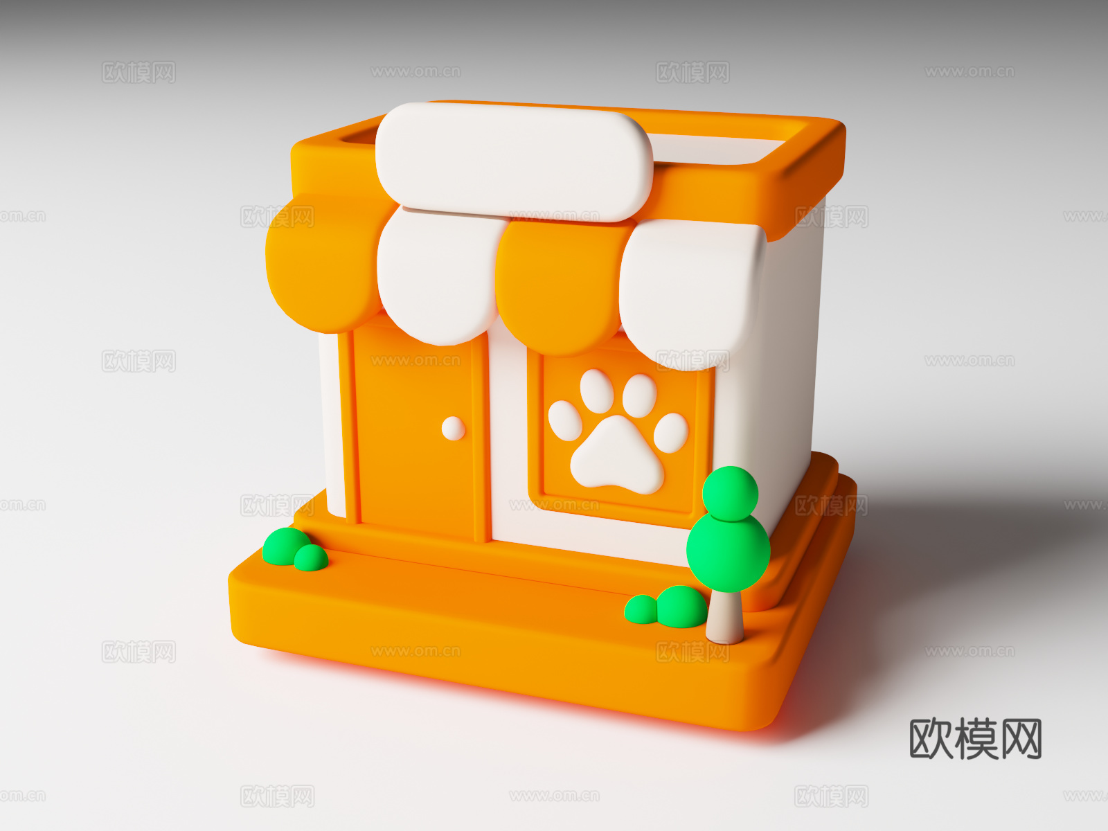 卡通风格宠物用品 宠物系列 宠物店 笼子 Q版宠物连锁店 狗3d模型