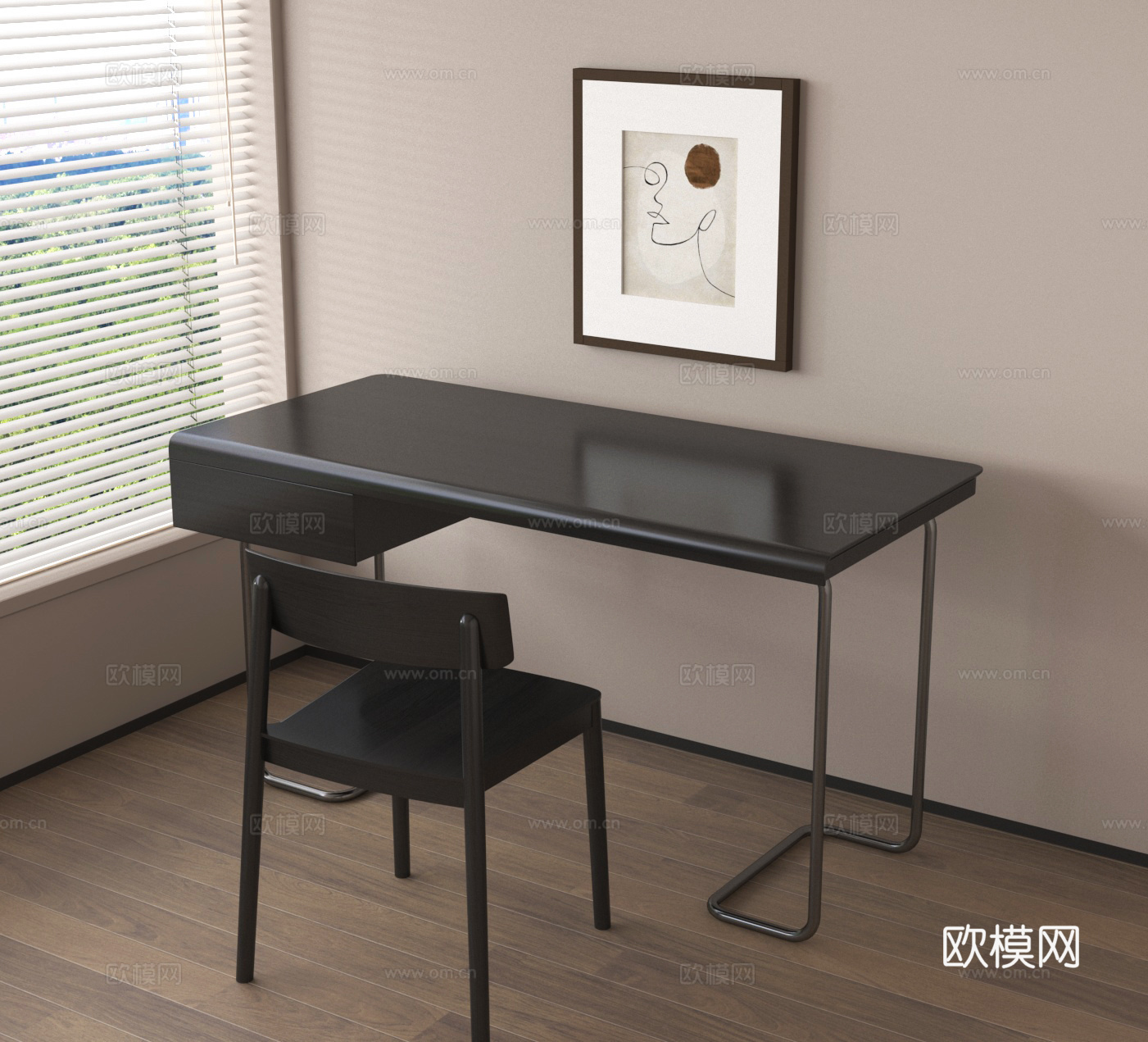 电脑桌 办公桌 阅读桌 书房桌椅3d模型