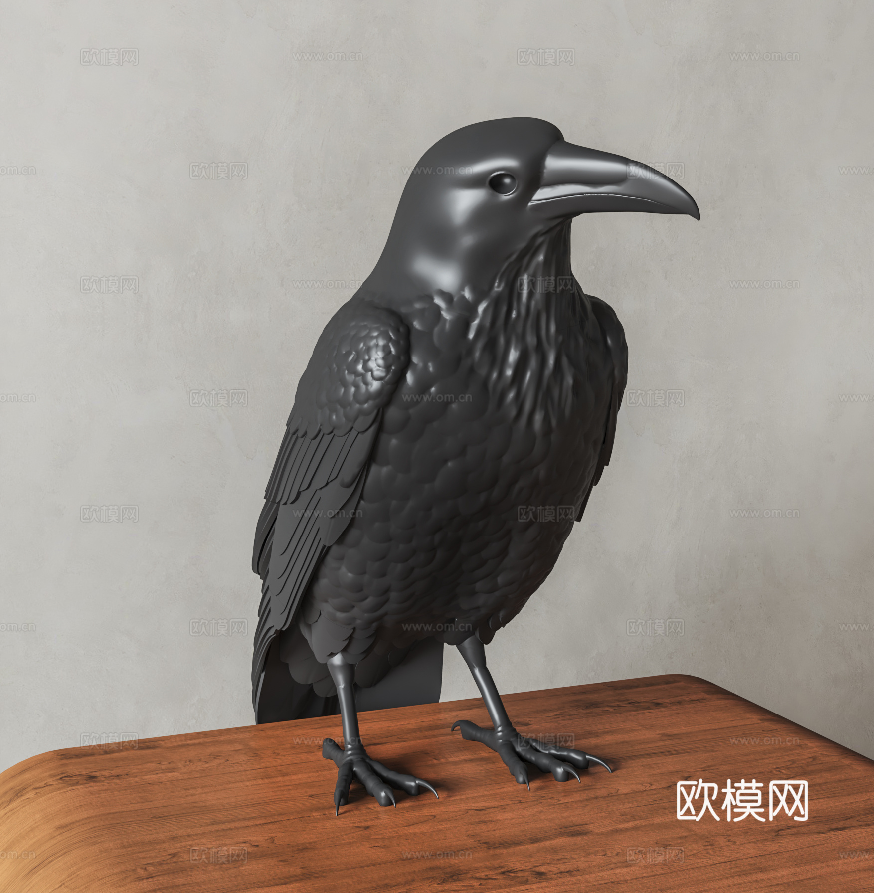 现代乌鸦雕塑 鸟雕塑 小鸟 动物雕塑 飞禽3d模型