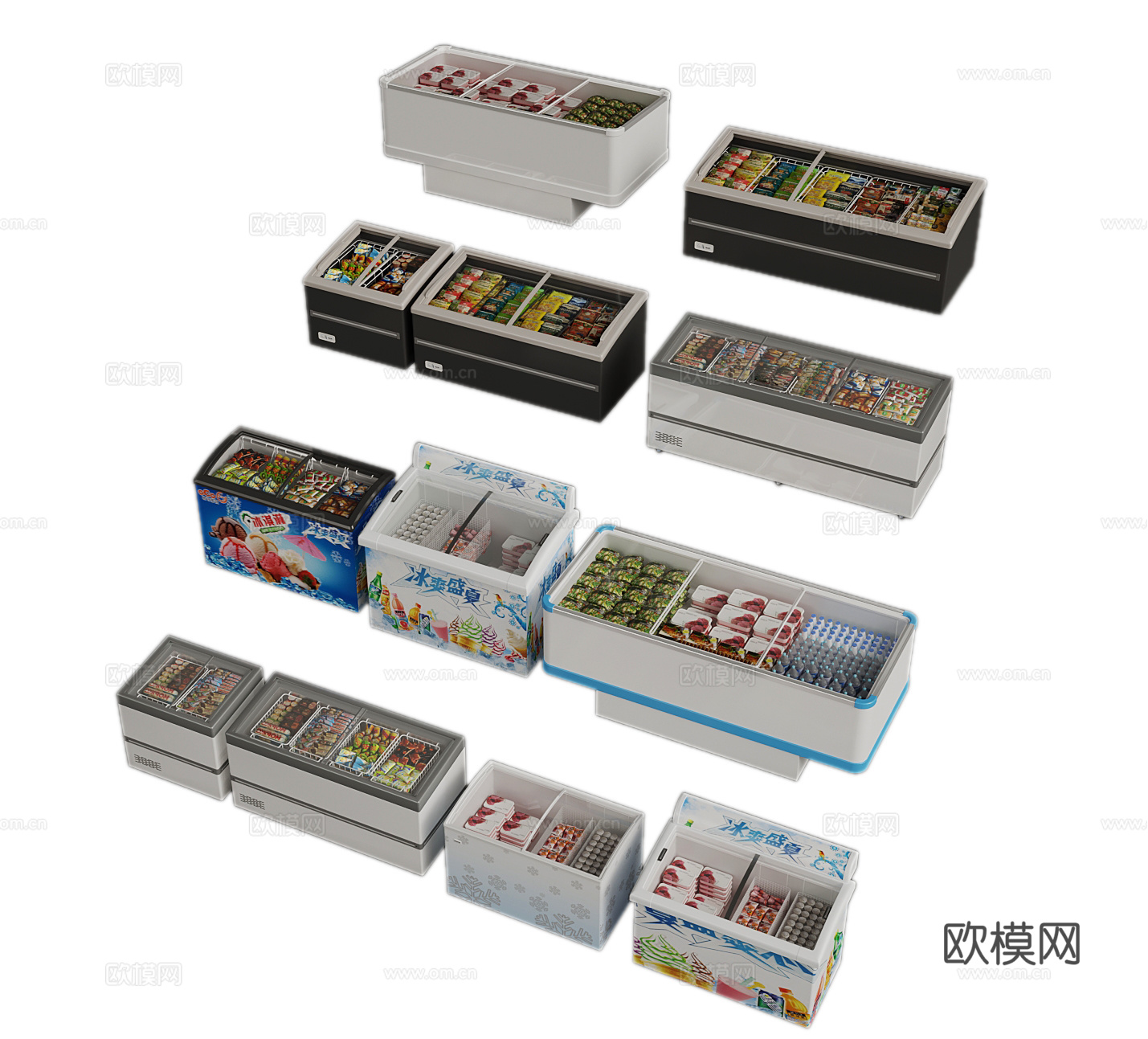 冰柜 冷藏柜 冷冻柜 保鲜柜su模型