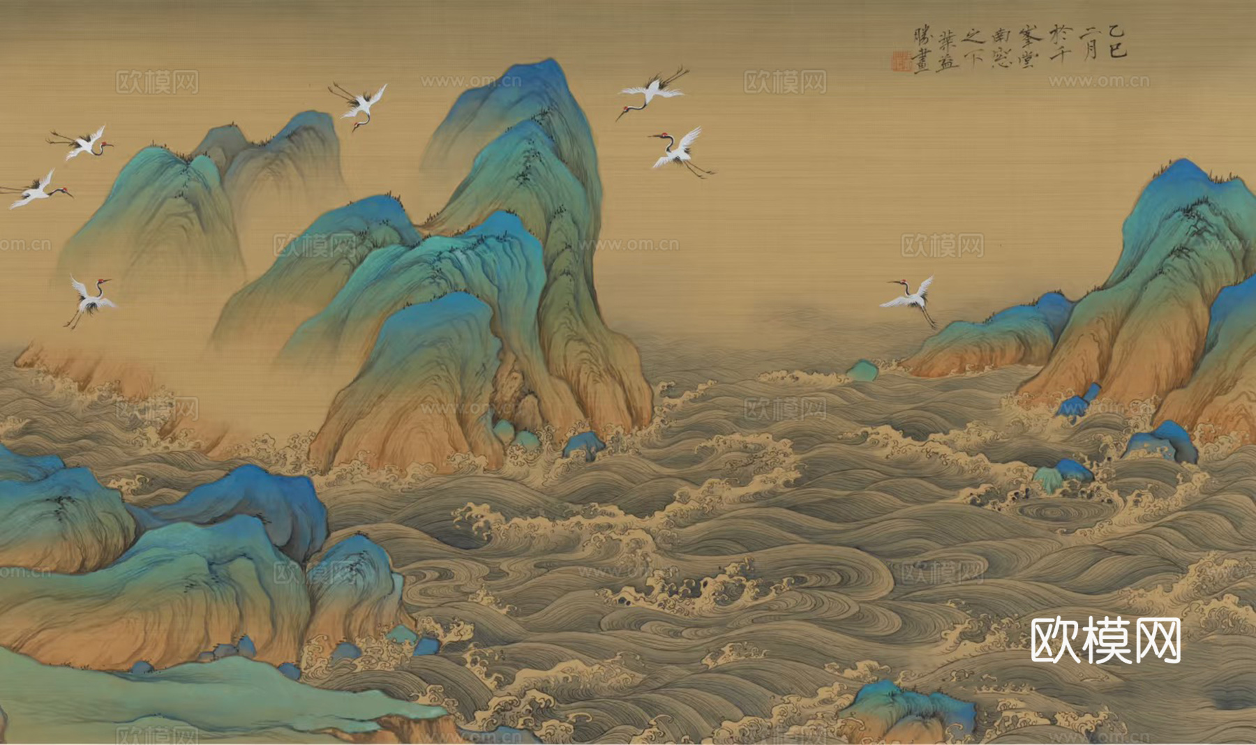 新中式复古艺术壁画