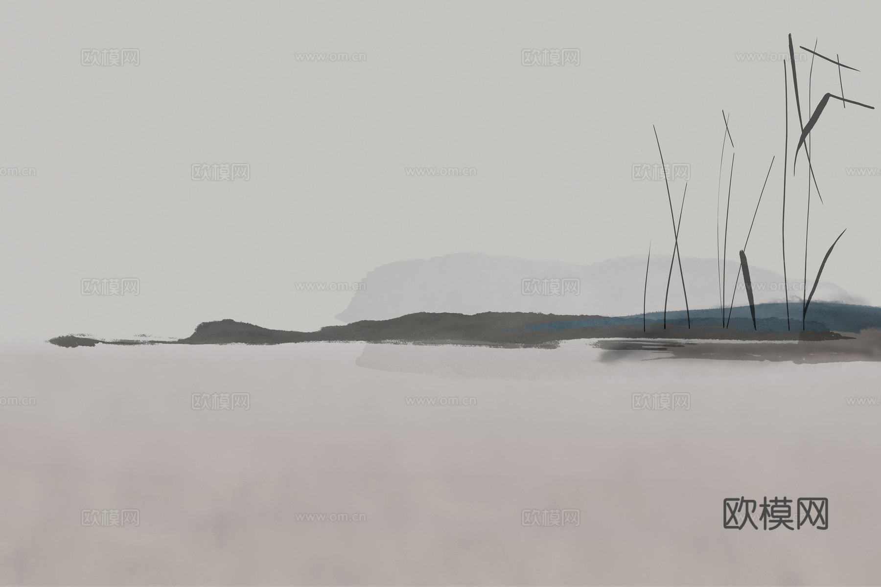 灰色山水壁纸