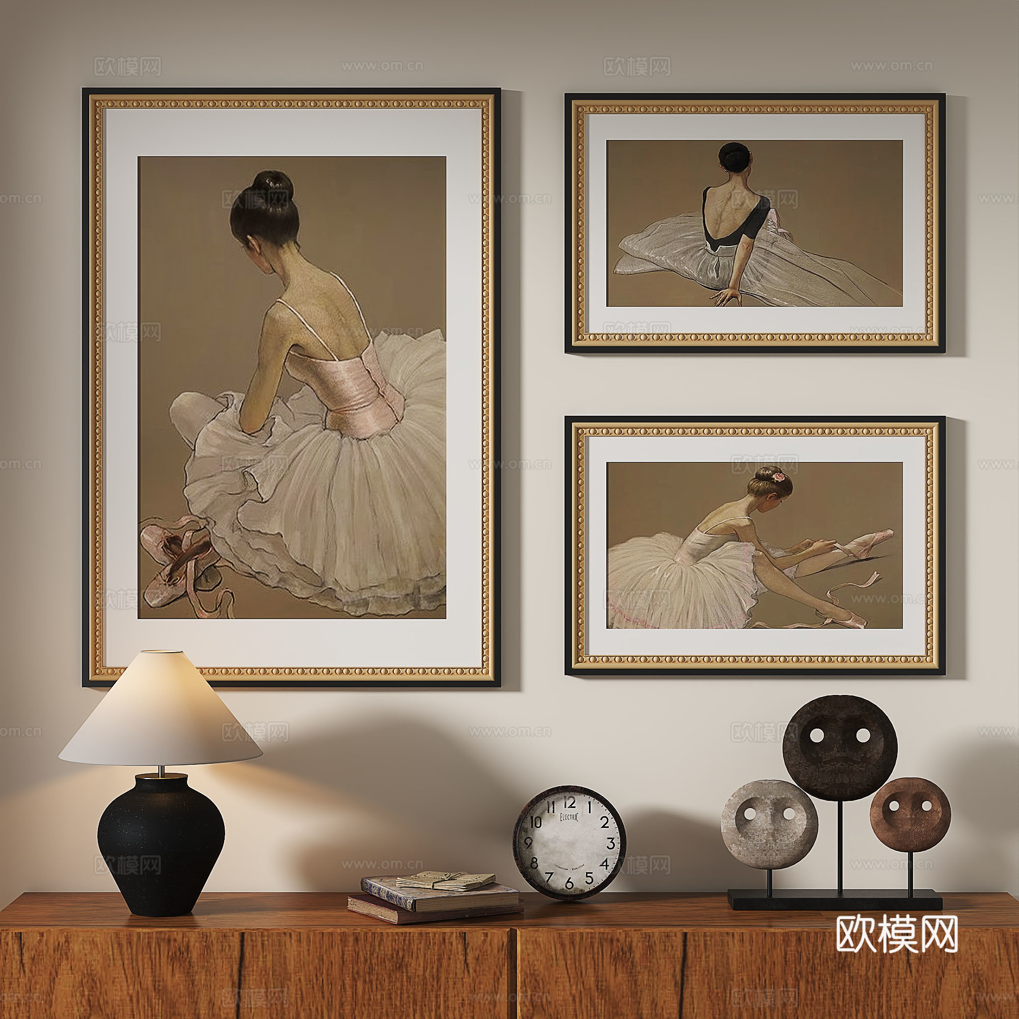 法式，复古，抽象，古典，油画，现代，抽象，装饰画3d模型