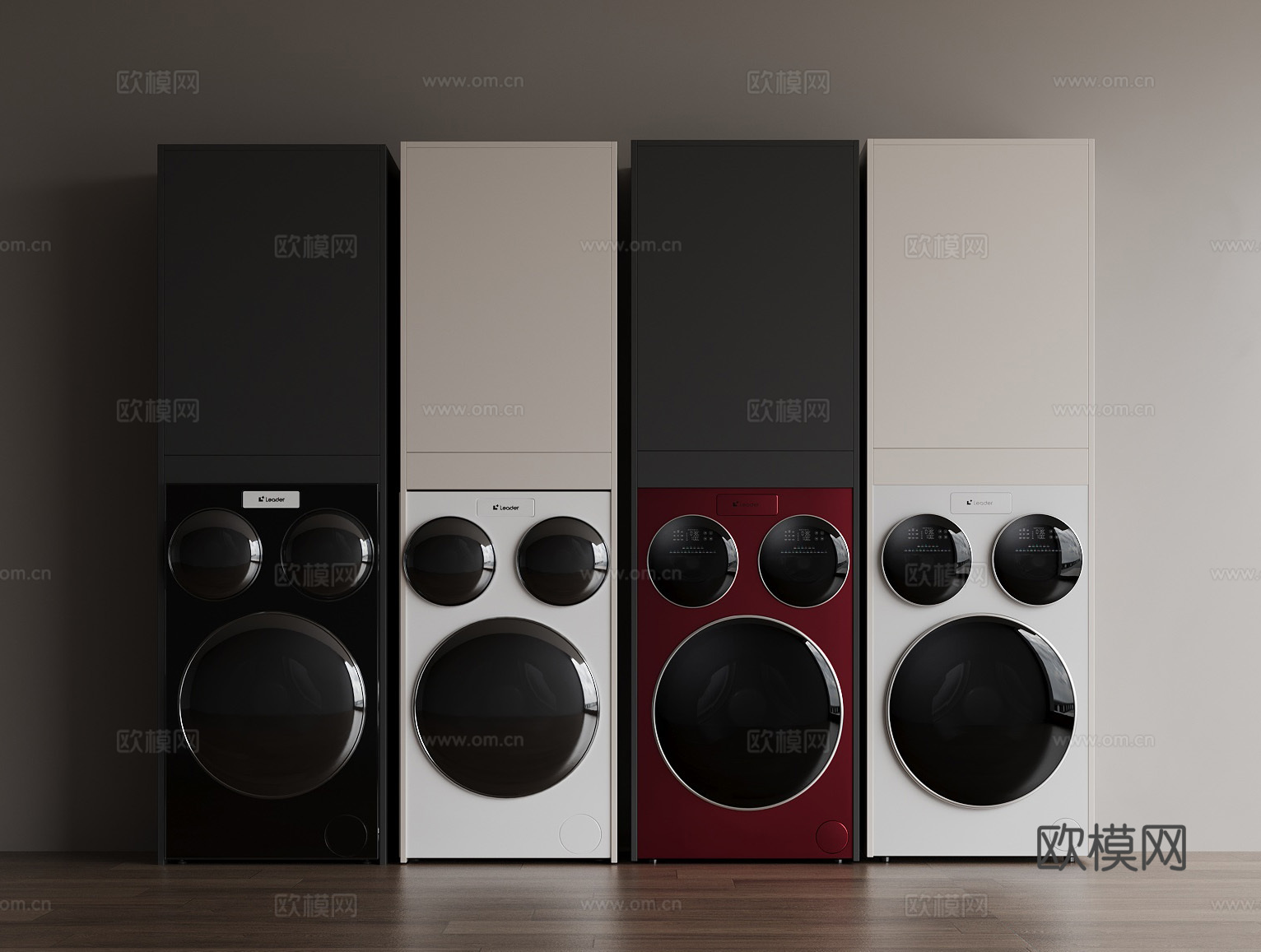 海尔三桶洗衣机3d模型下载