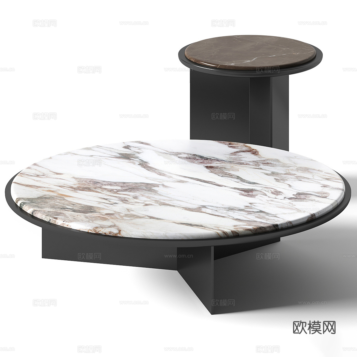现代意式极简大理石茶几3d模型
