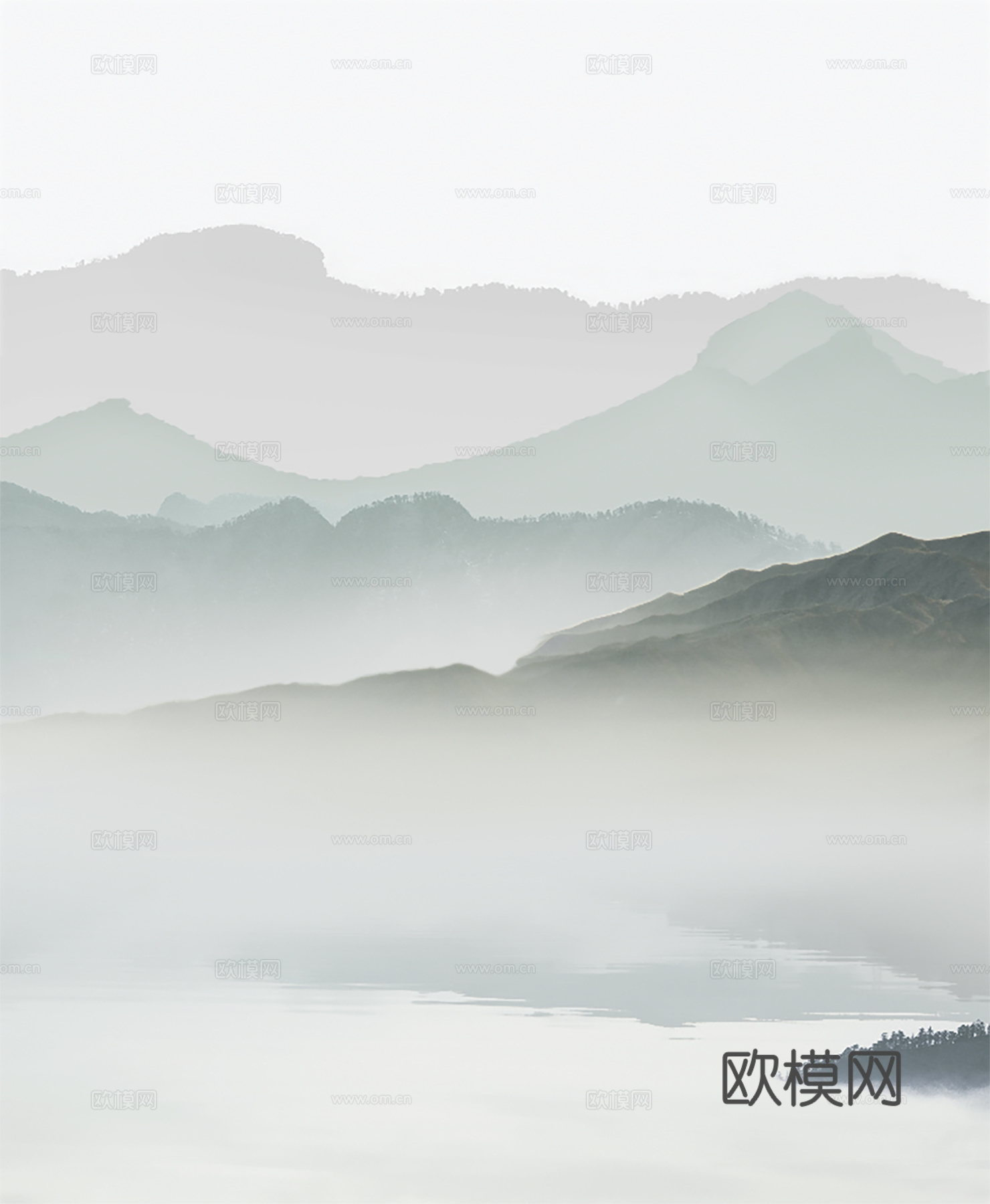 新中式山水壁画