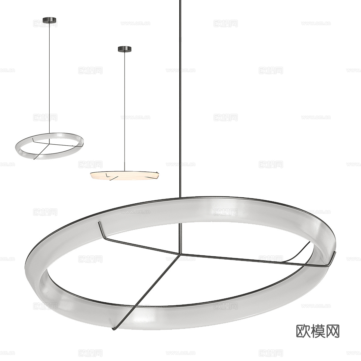 现代轻奢 Bazart 圆形装饰吊灯3d模型