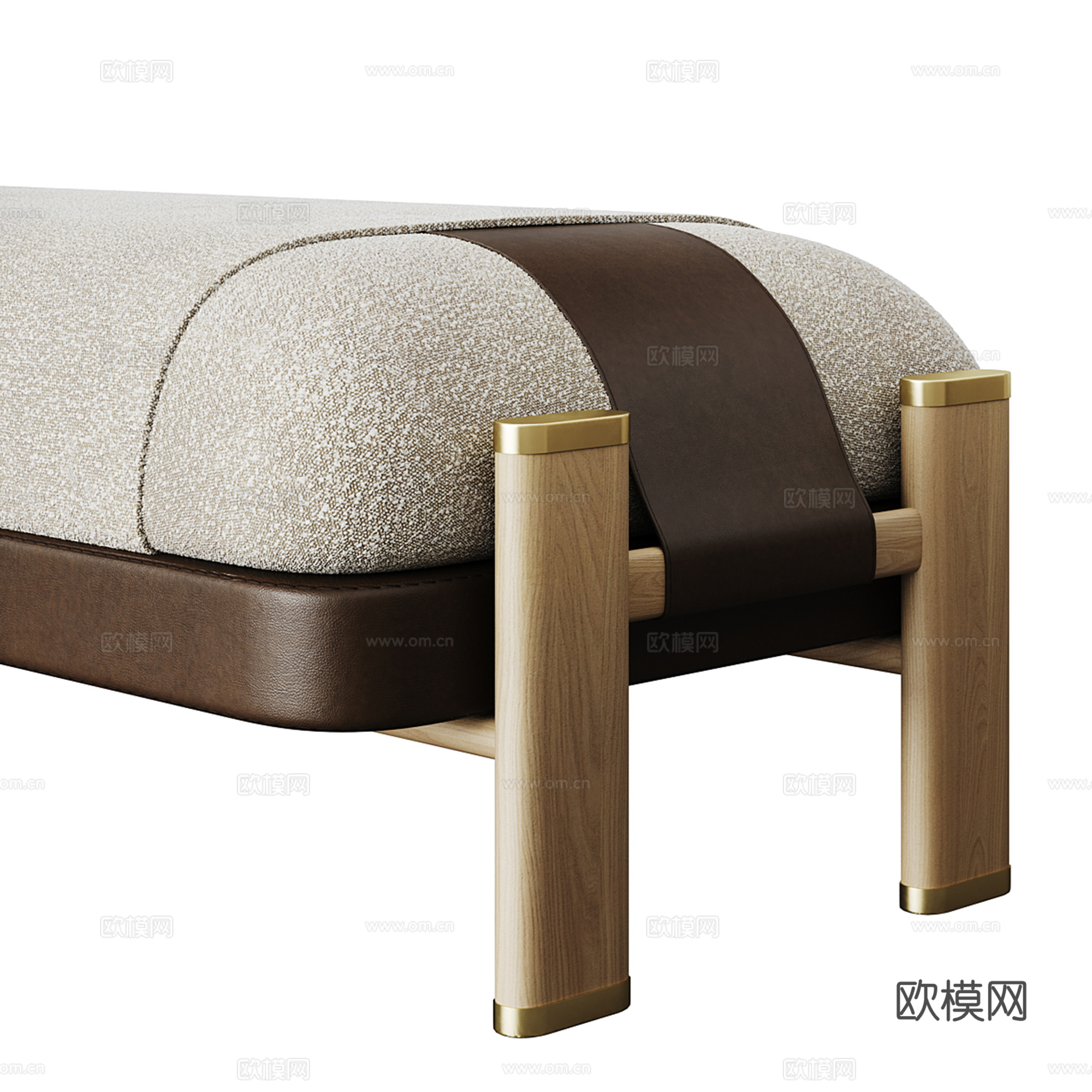 现代沙发凳 矮凳 长凳 床尾凳su模型