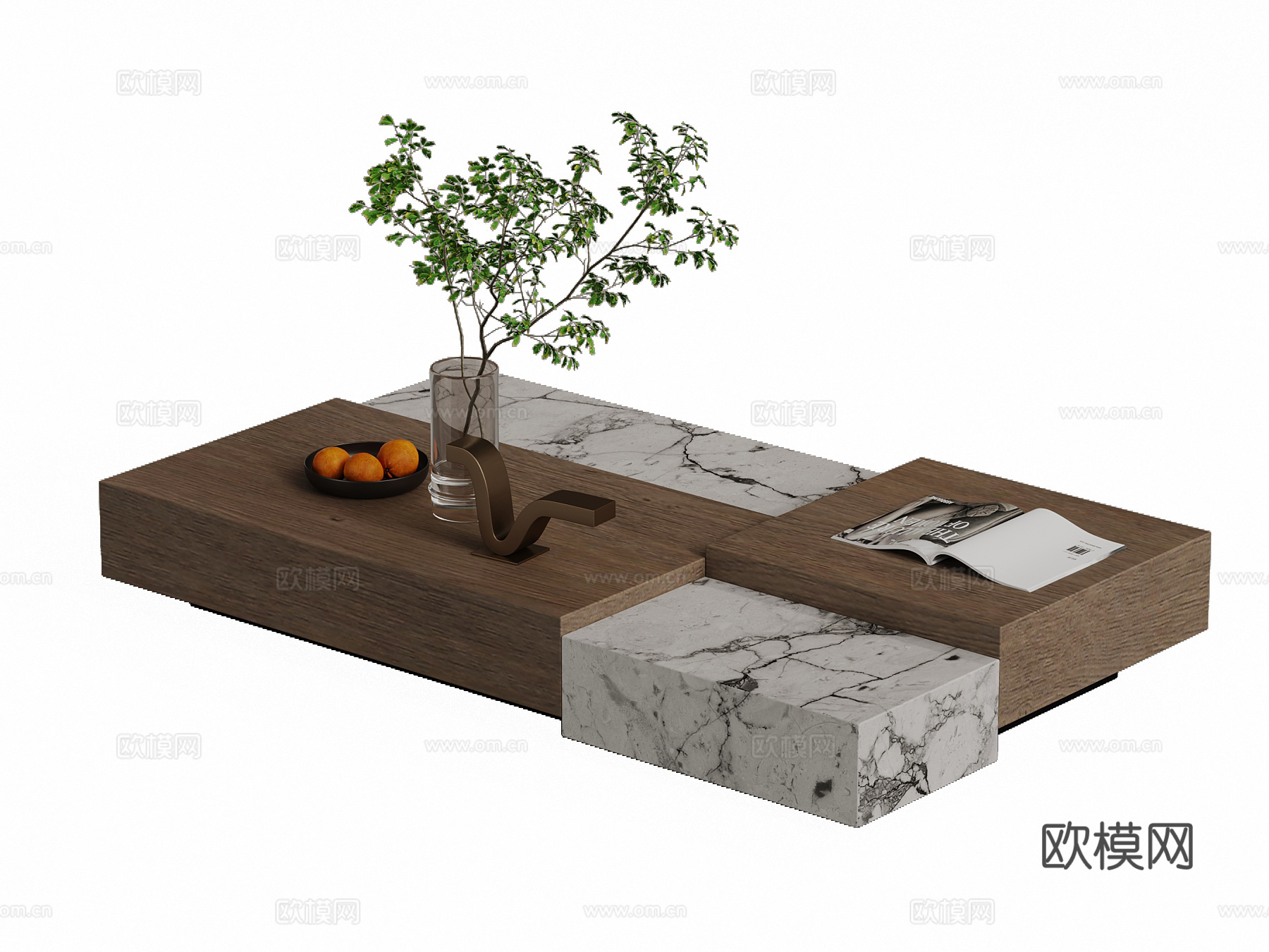 现代极简意式茶几3d模型