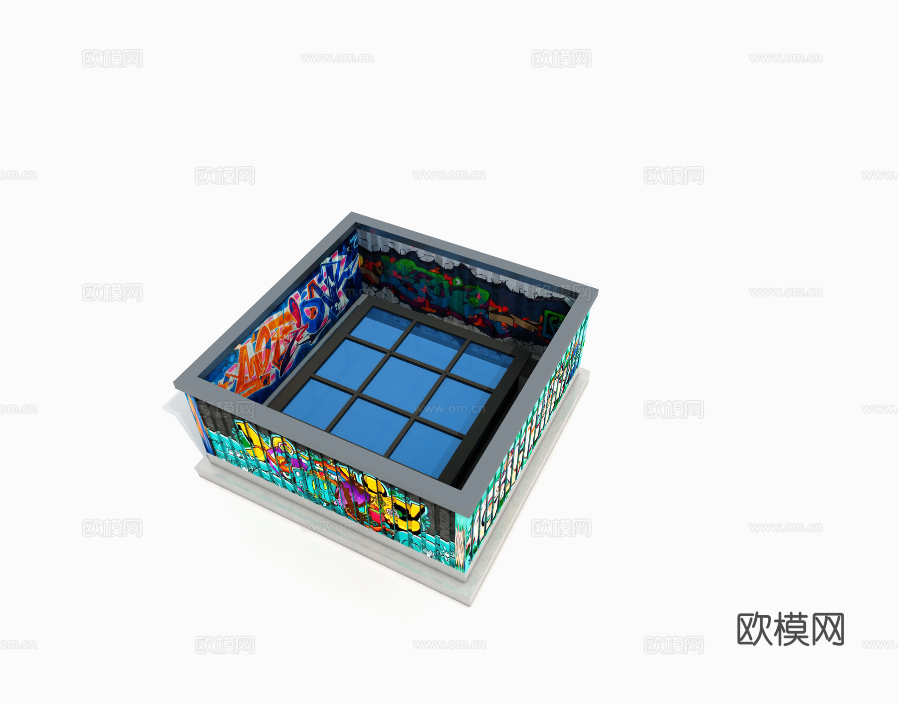 现代采光井装饰3d模型