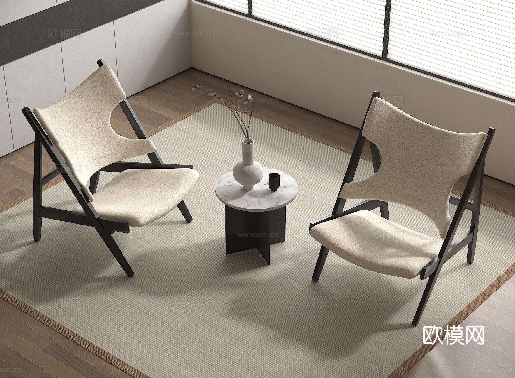 休闲桌椅su模型