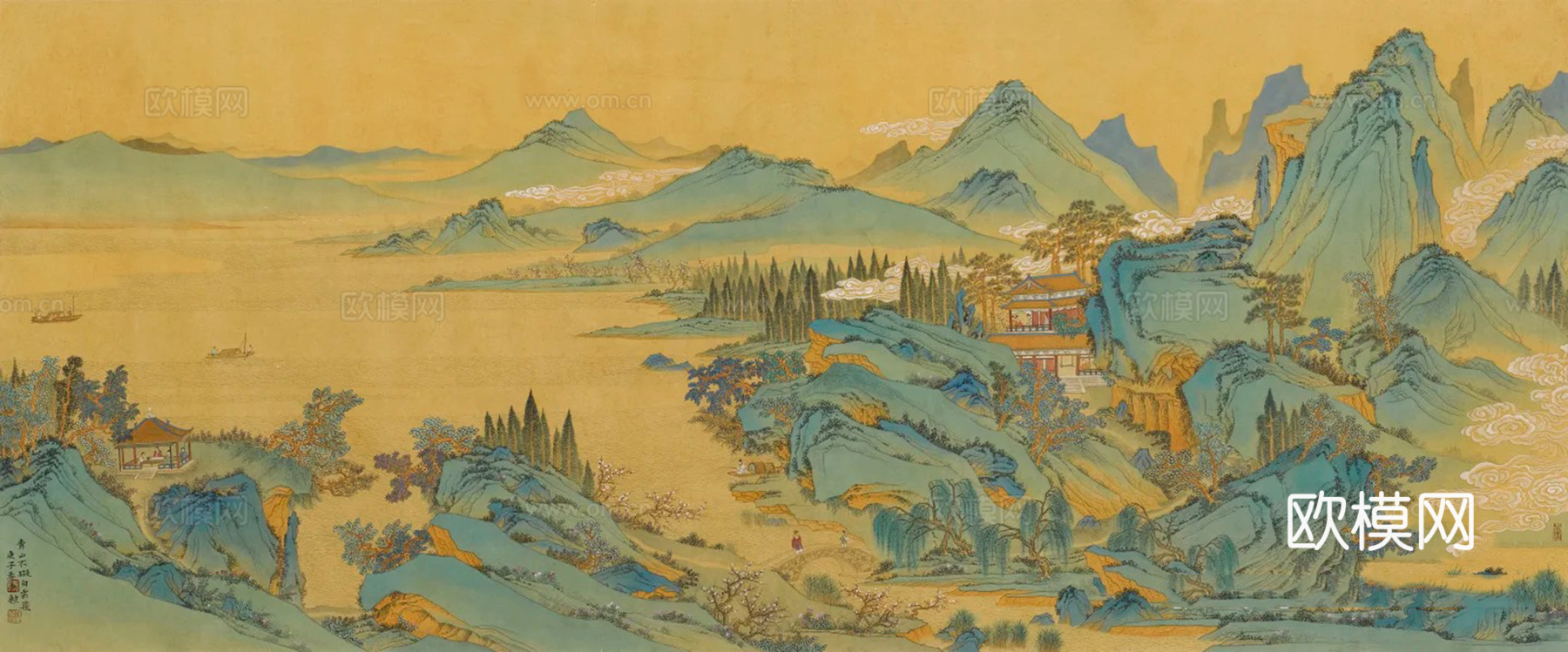 新中式复古艺术壁画