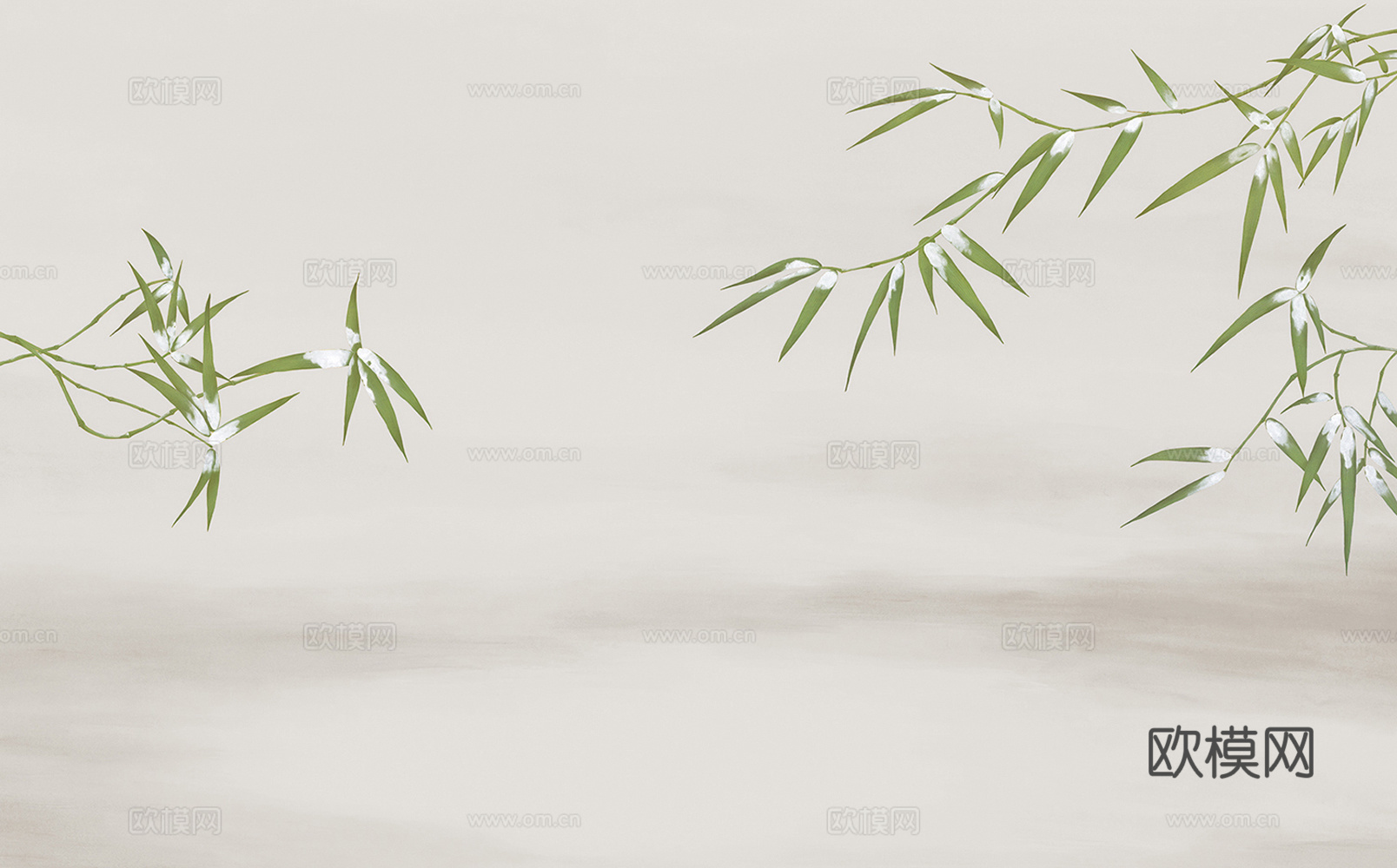 写意雪竹壁纸