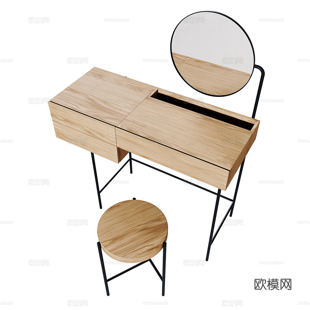 现代极简梳妆台3d模型