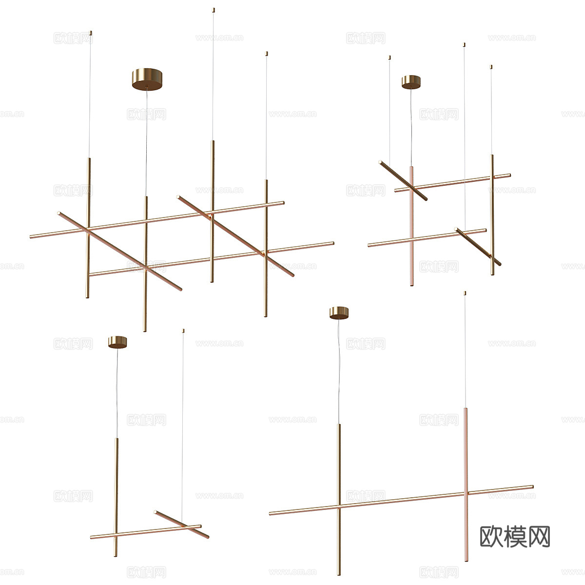 现代轻奢极简 Flos Coordinates 悬架吊灯3d模型
